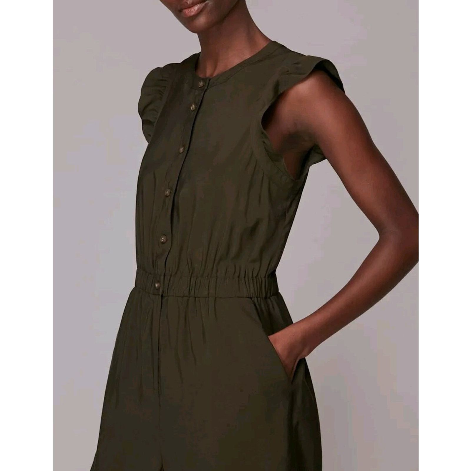Whistles WHISTLES Women straight Jumpsuit Khaki Size 8 A000120 Size 30" / US 8 / IT 44 - 5 Thumbnail