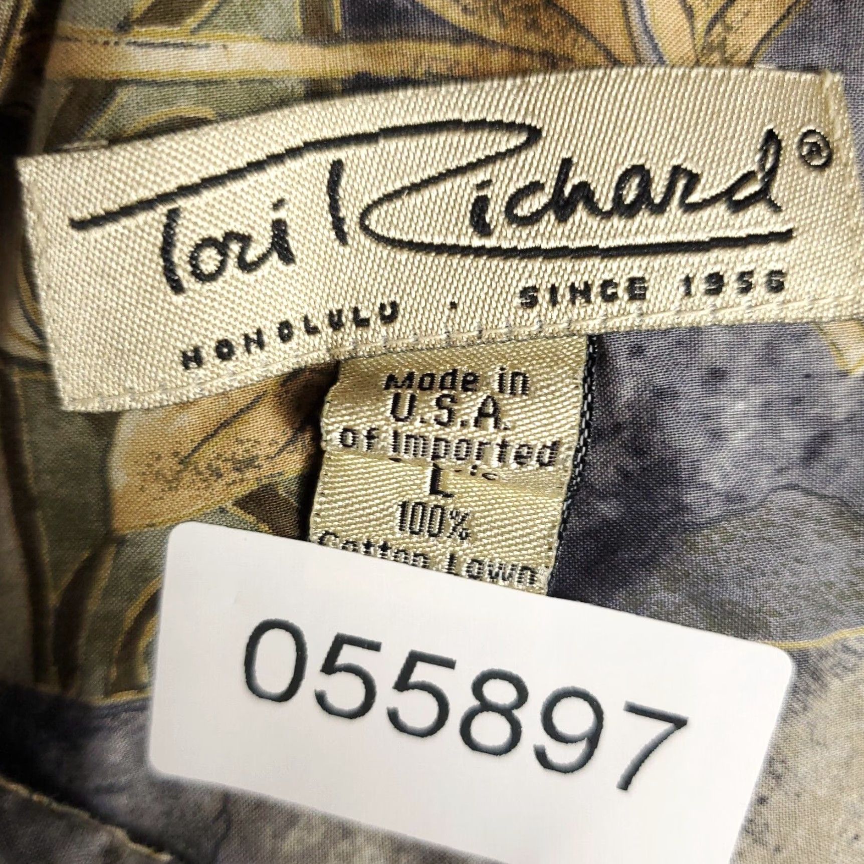Tori Richard Tori Richard Gray Geometric Hawaiian Button-Up Shirt Men's Large Short Sleeve Aloha Size US L / EU 52-54 / 3 - 6 Thumbnail