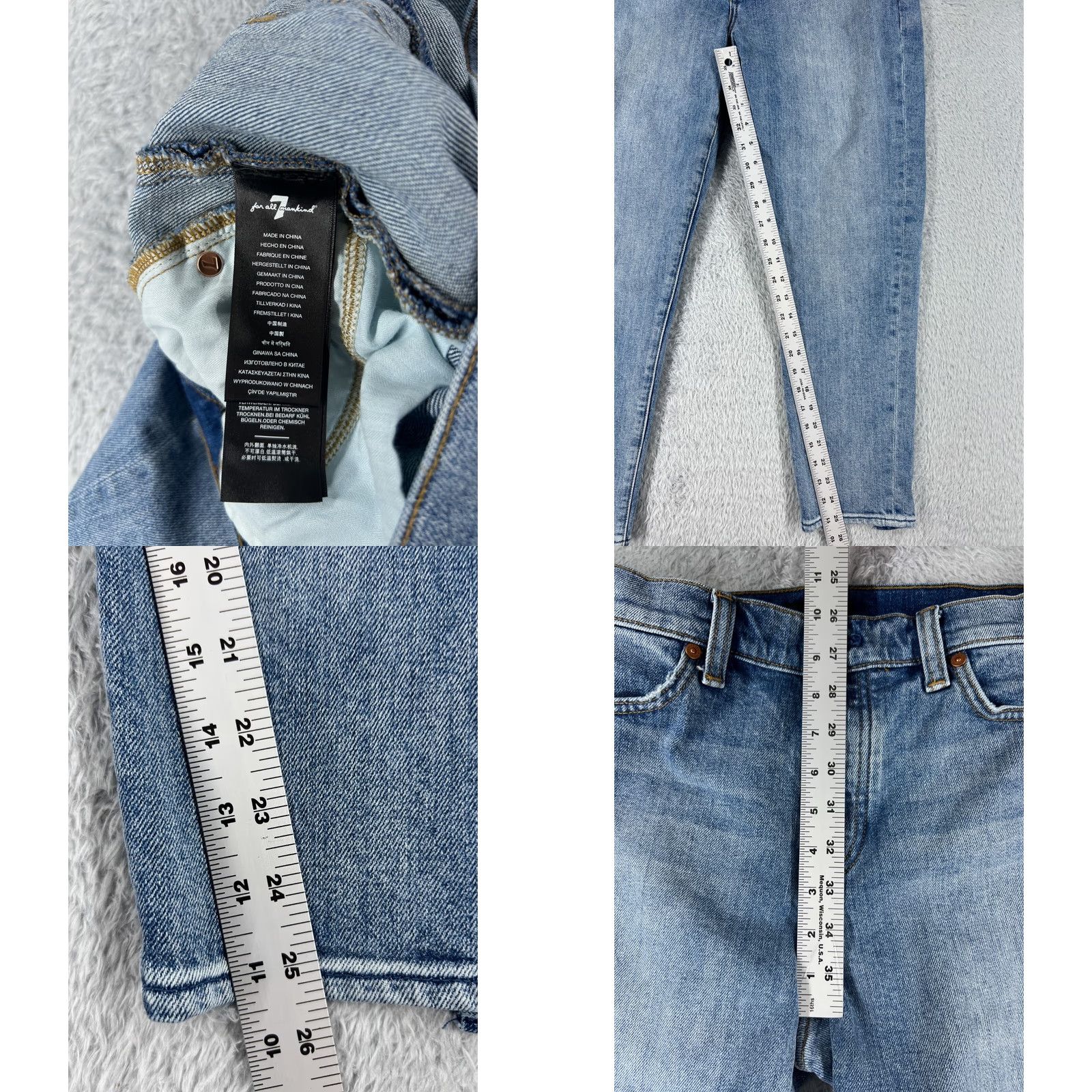 7 For All Mankind 7 For All Mankind Jeans Women 30 Denim Straight Mid Rise 30x26 Black Cotton Blend Distressed Pockets Modern Western Mens Womens Boys Girls Size 30" / US 8 / IT 44 - 8 Thumbnail