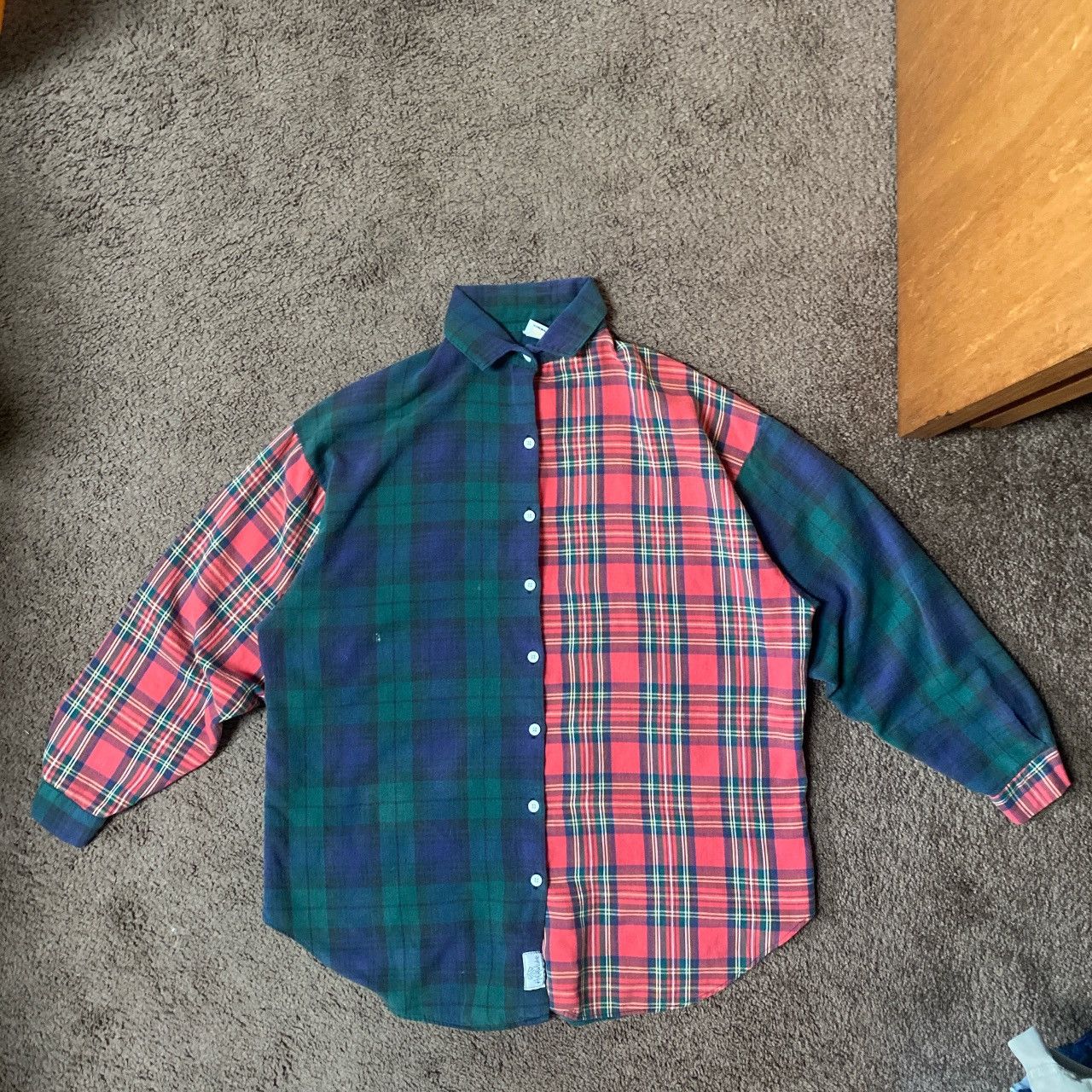 Vintage 90s Hamwear Mismatch Plaid Button Up Size US L / EU 52-54 / 3 - 1 Thumbnail