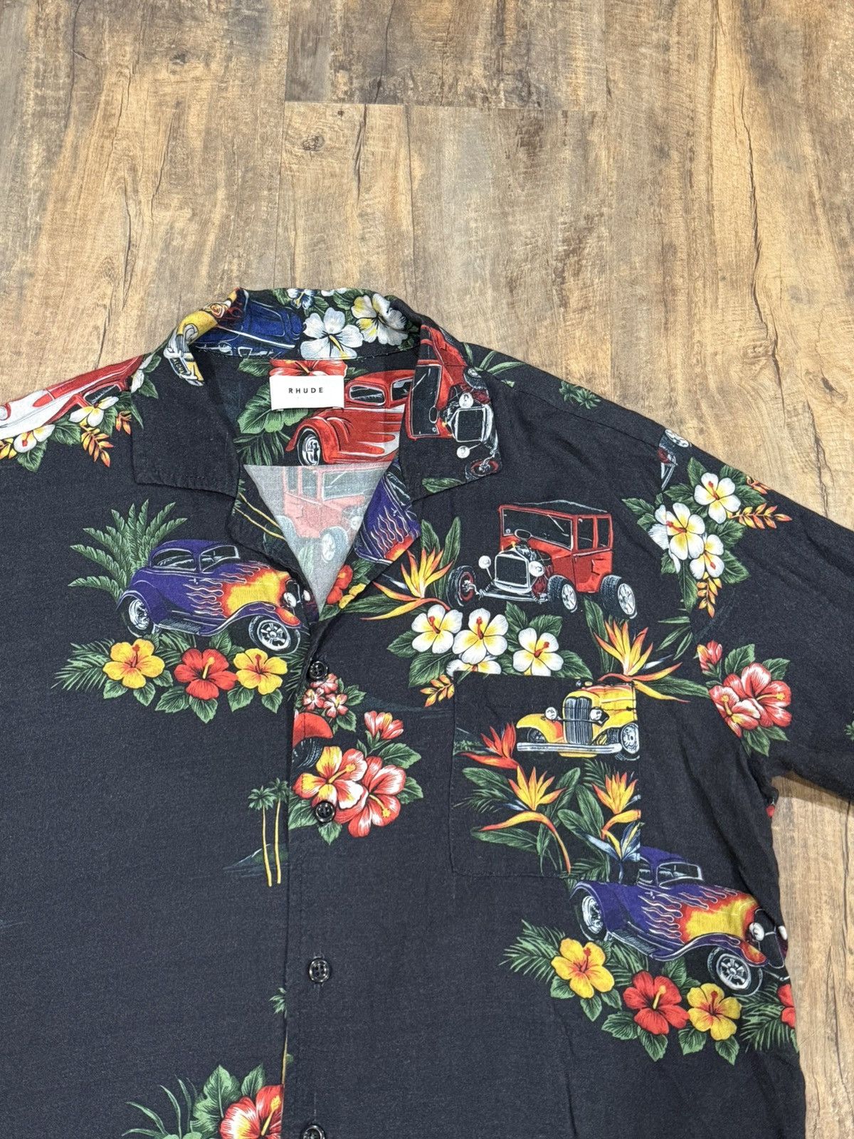 Rhude RARE Rhude Hot Rod Hawaiian Girl Logo Button Up Shirt Cars Size US M / EU 48-50 / 2 - 5 Thumbnail