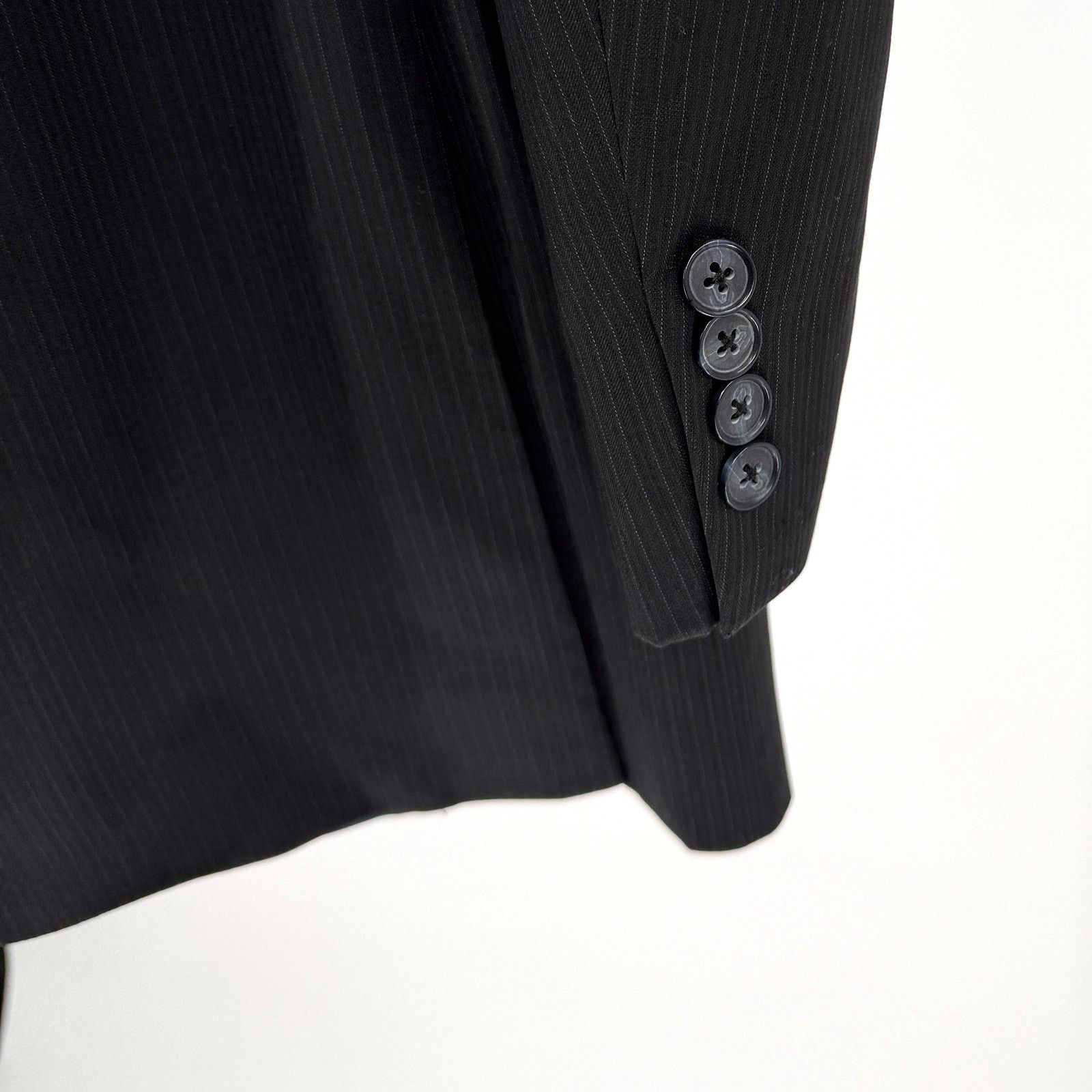 Michael Kors Charcoal Gray 100% Wool Pinstripe Tailored Blazer Jacket Size 40R - 4 Thumbnail