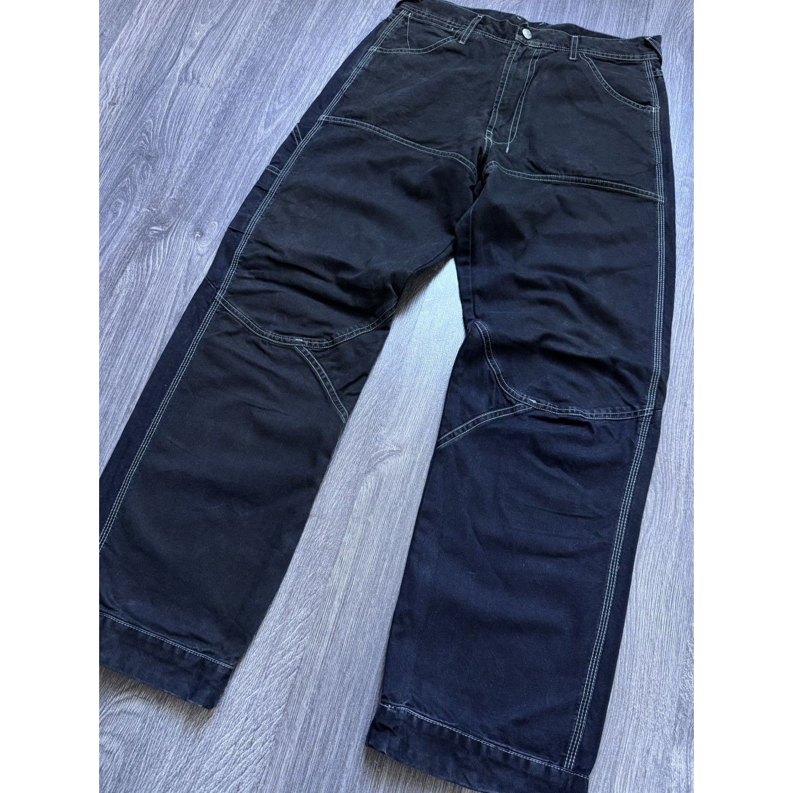 Diesel × Vintage Y2K Vintage Diesel Baggy Black Work Denim Pants Size US 28 / EU 44 - 2 Thumbnail