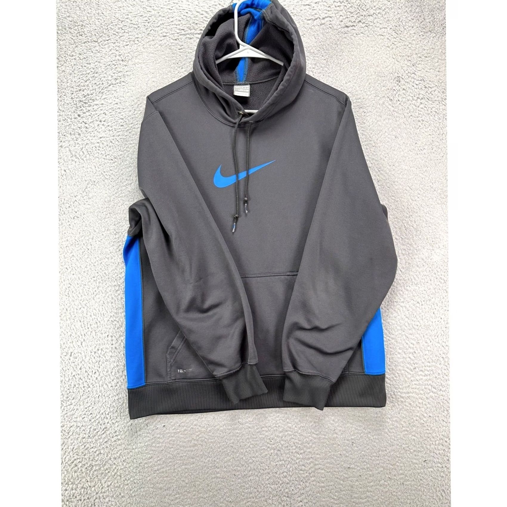 Nike Nike Therma Fit Hoodie Men Medium Grey Pullover Drawstring Center Swoosh Sweater Size US M / EU 48-50 / 2 - 3 Thumbnail