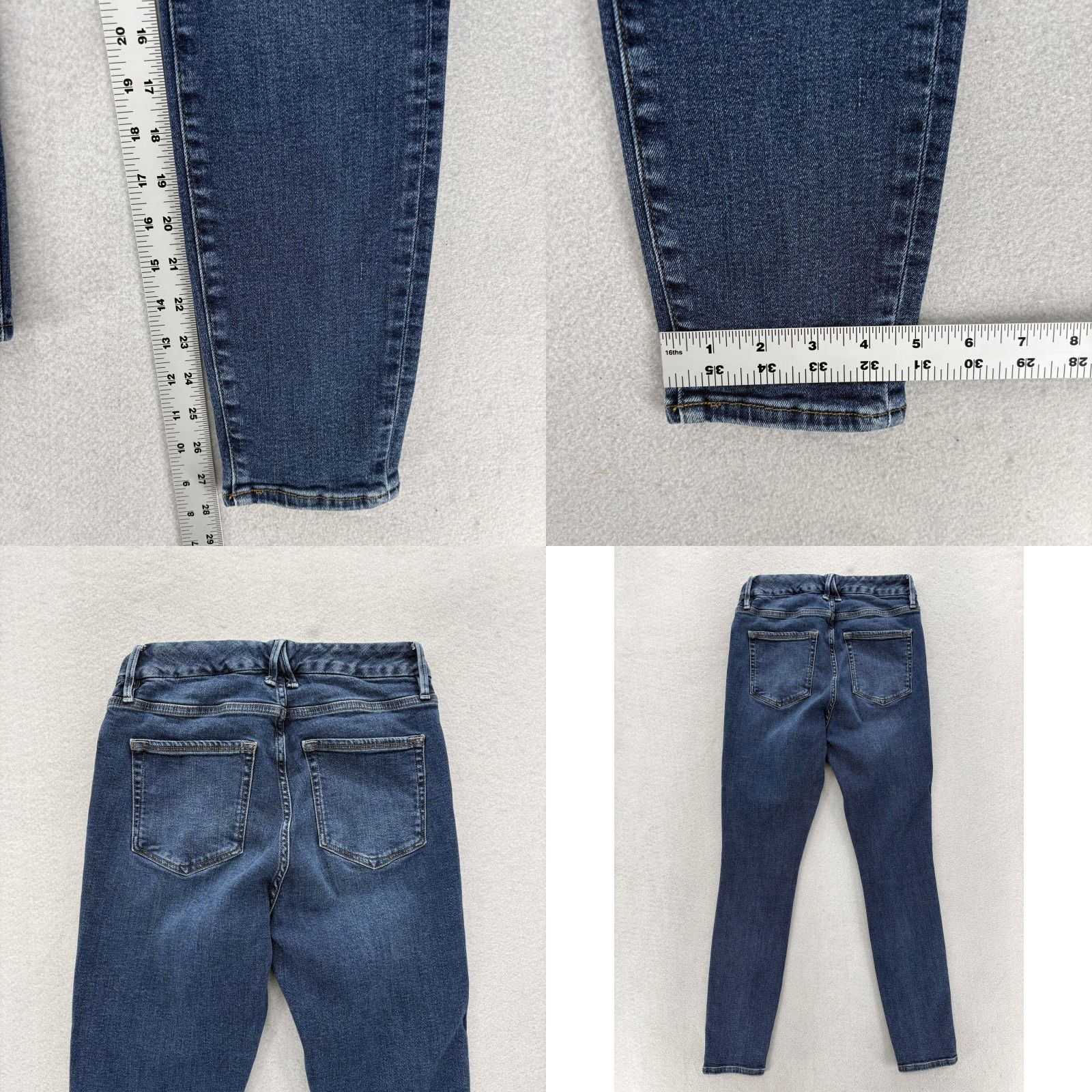 Good American Good American Jeans Womens 8 Skinny Blue Medium Wash High Rise Denim Stretch 5-Pocket Zipper Button Size 30" / US 8 / IT 44 - 8 Thumbnail