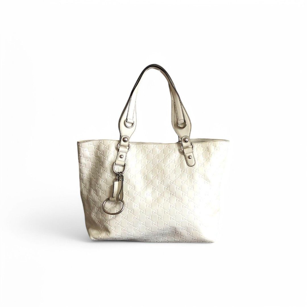 Gucci Gucci - Shima Leather Monogram White GG Monogram Handbag Size ONE SIZE - 1 Thumbnail
