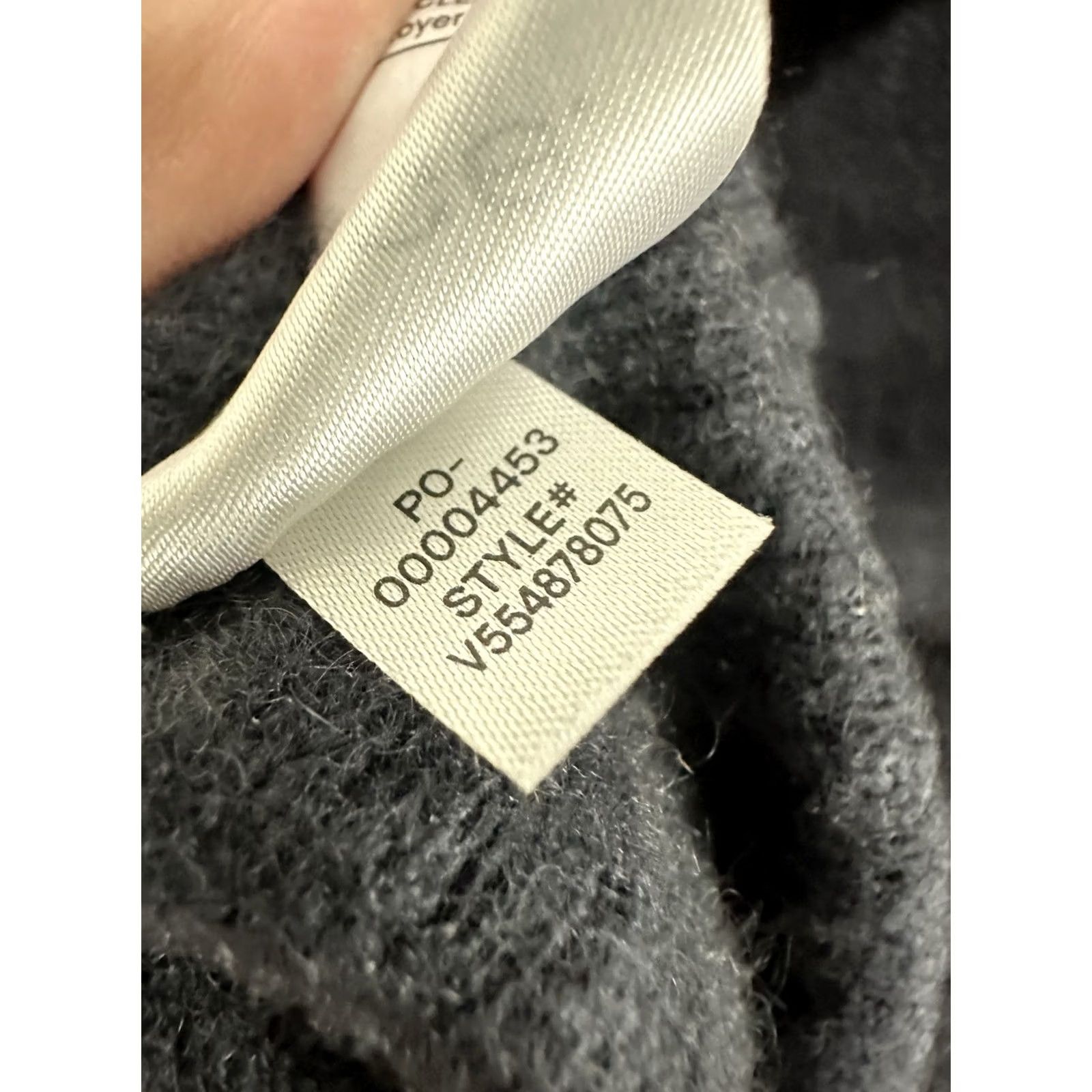 Vince Vince Women's Navy Charcoal Cashmere Rib Funnel Neck Sweater XL Quiet Lux Size XL / US 12-14 / IT 48-50 - 4 Thumbnail
