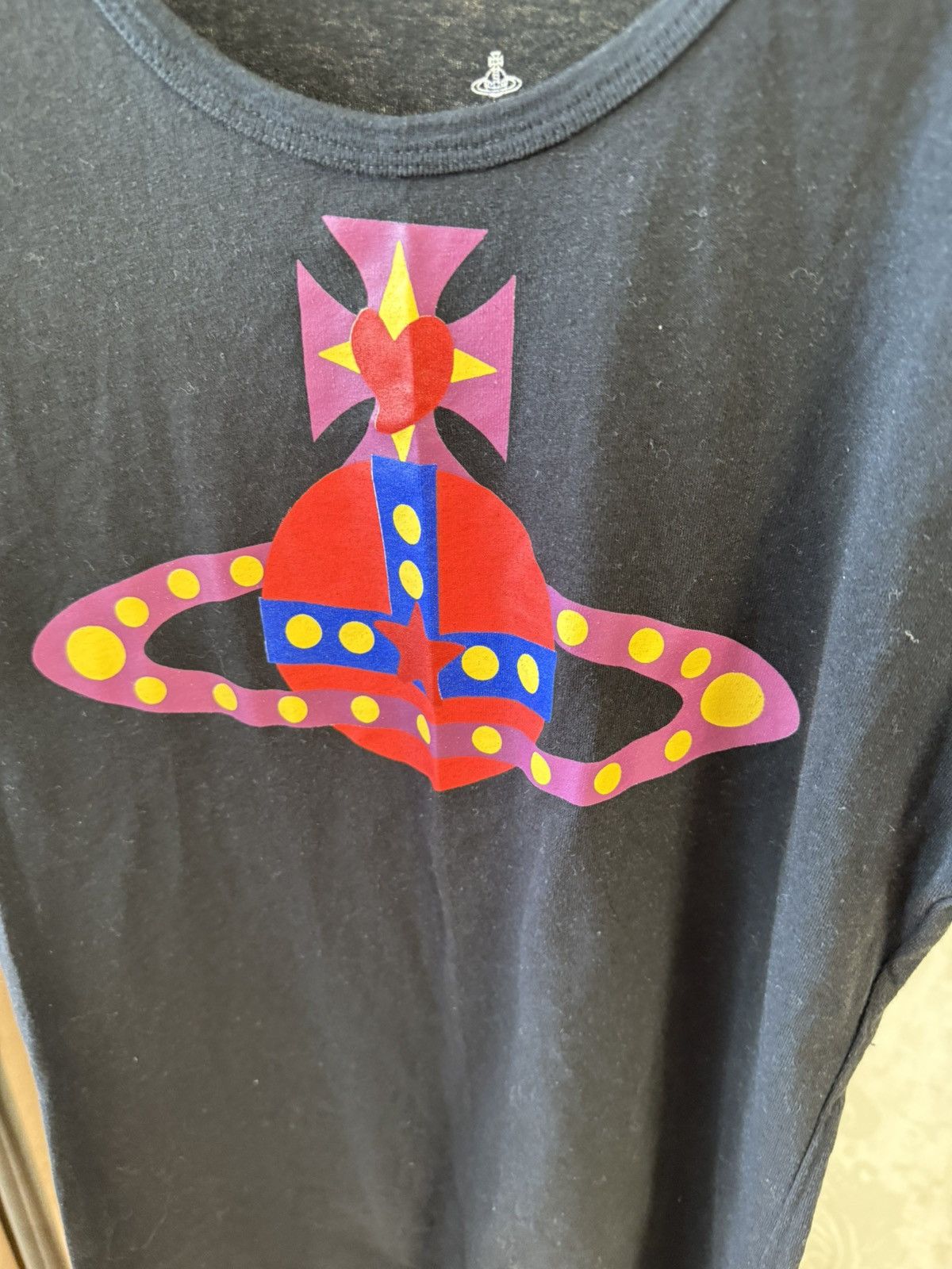 Vivienne Westwood VIVIENNE WESTWOOD BLACK ORB LOGO GRAPHIC T SHIRT Size XS / US 0-2 / IT 36-38 - 4 Thumbnail