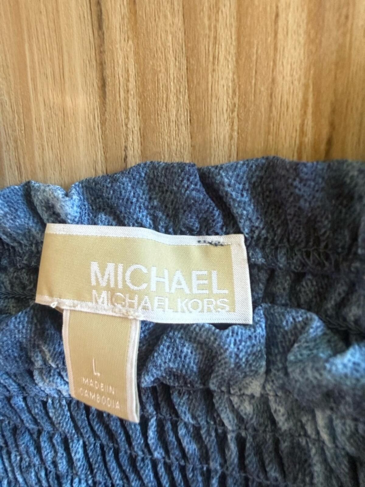 Michael Kors Michael Kors Blue Smocked Tank Top Size L / US 10 / IT 46 - 3 Thumbnail
