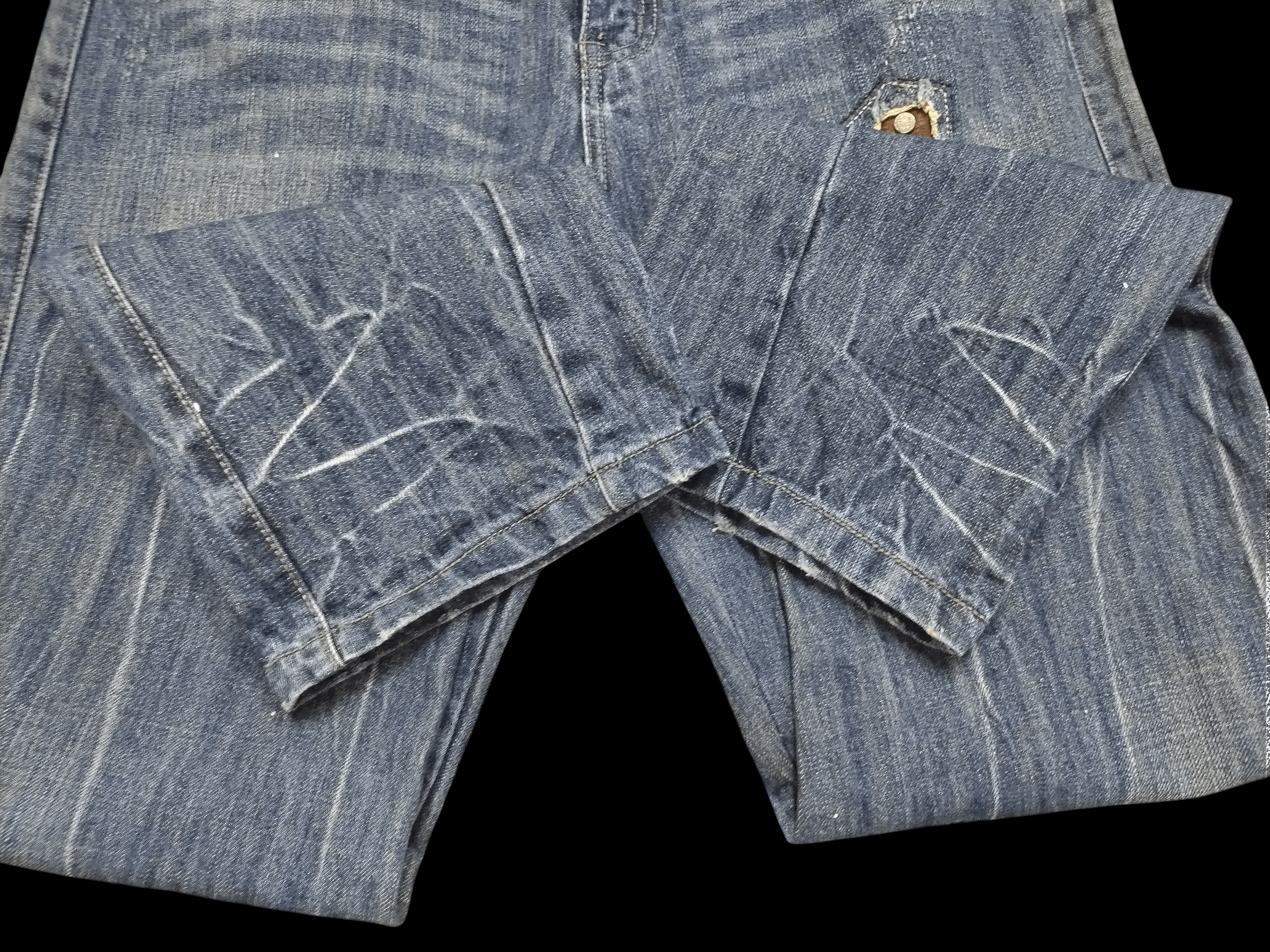 Le Grande Bleu (L.G.B.) 💥Distressed Dieboolu old street chrome hearts design Jeans Size US 32 / EU 48 - 15 Thumbnail