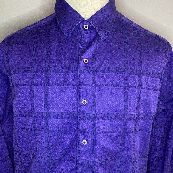 Robert Graham Robert Graham Patterned Purple Button Down Shirt XL Size US XL / EU 56 / 4 - 3 Thumbnail