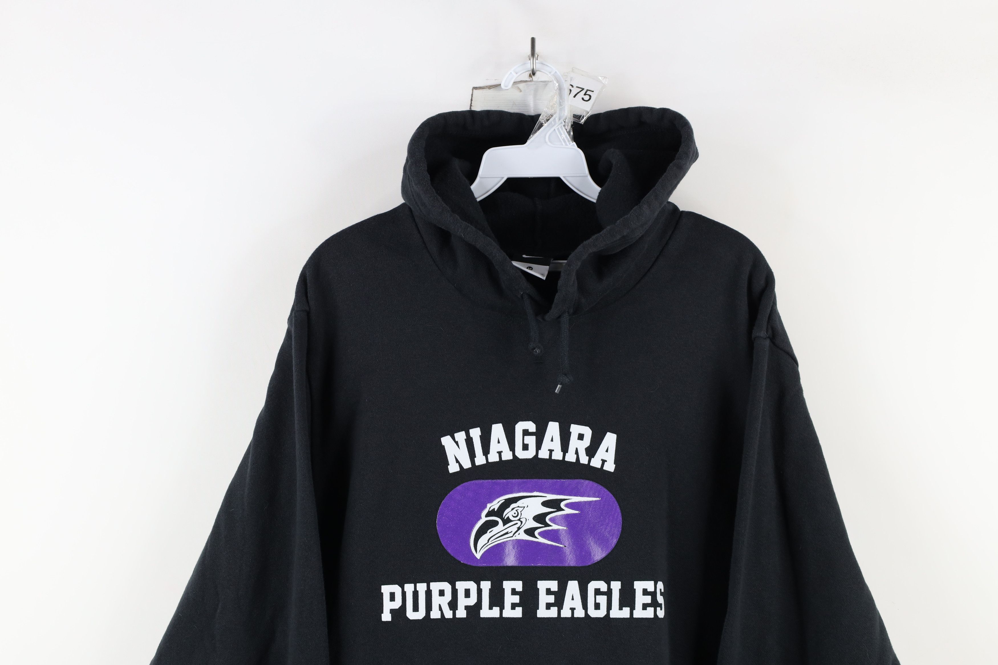 Nike × Vintage Vintage Nike Center Swoosh Niagara University Eagles Hoodie Size US M / EU 48-50 / 2 - 2 Thumbnail