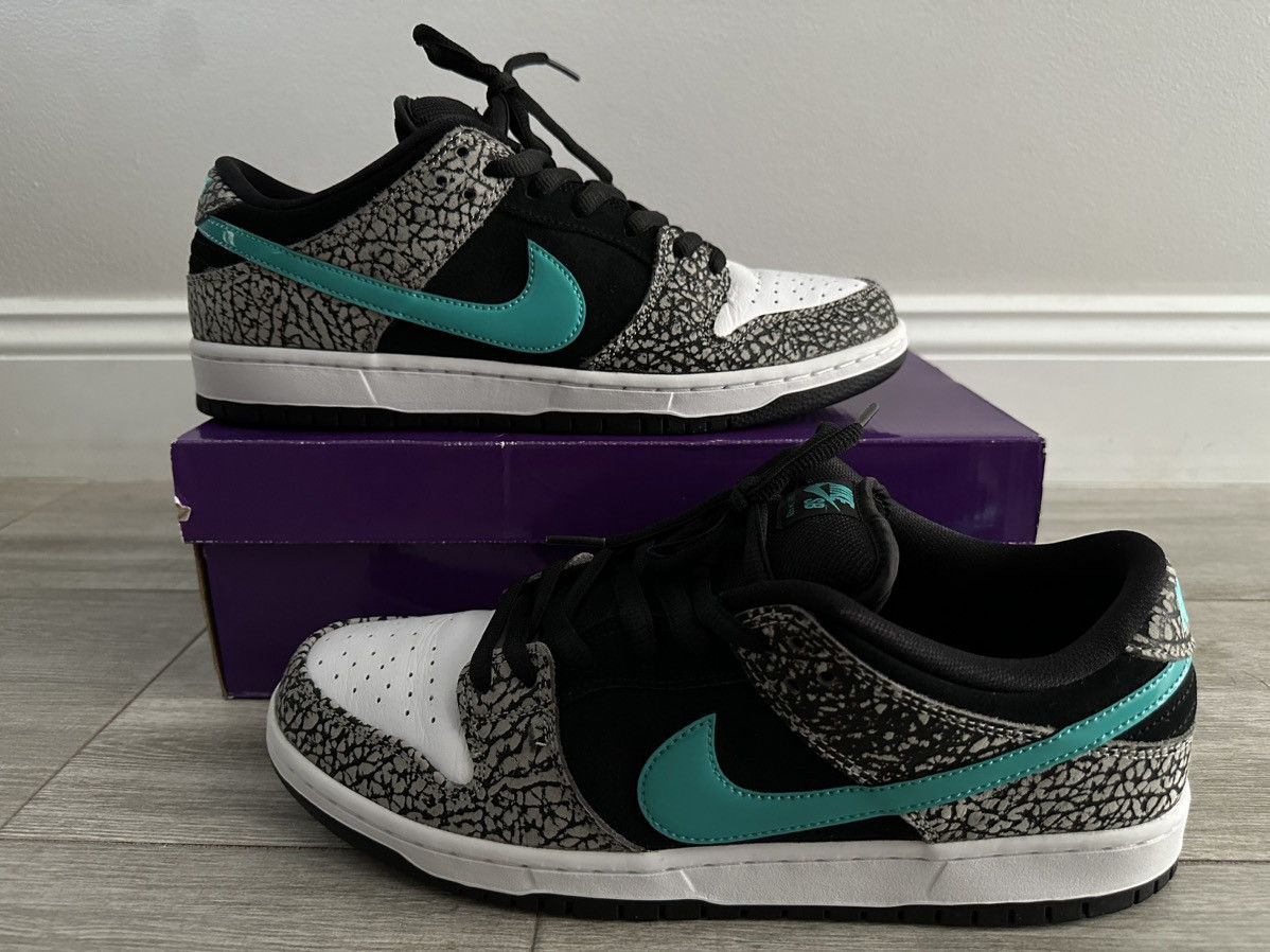 Nike SB Dunk Low Atmos Elephant Grey Black White Jade Sz 12