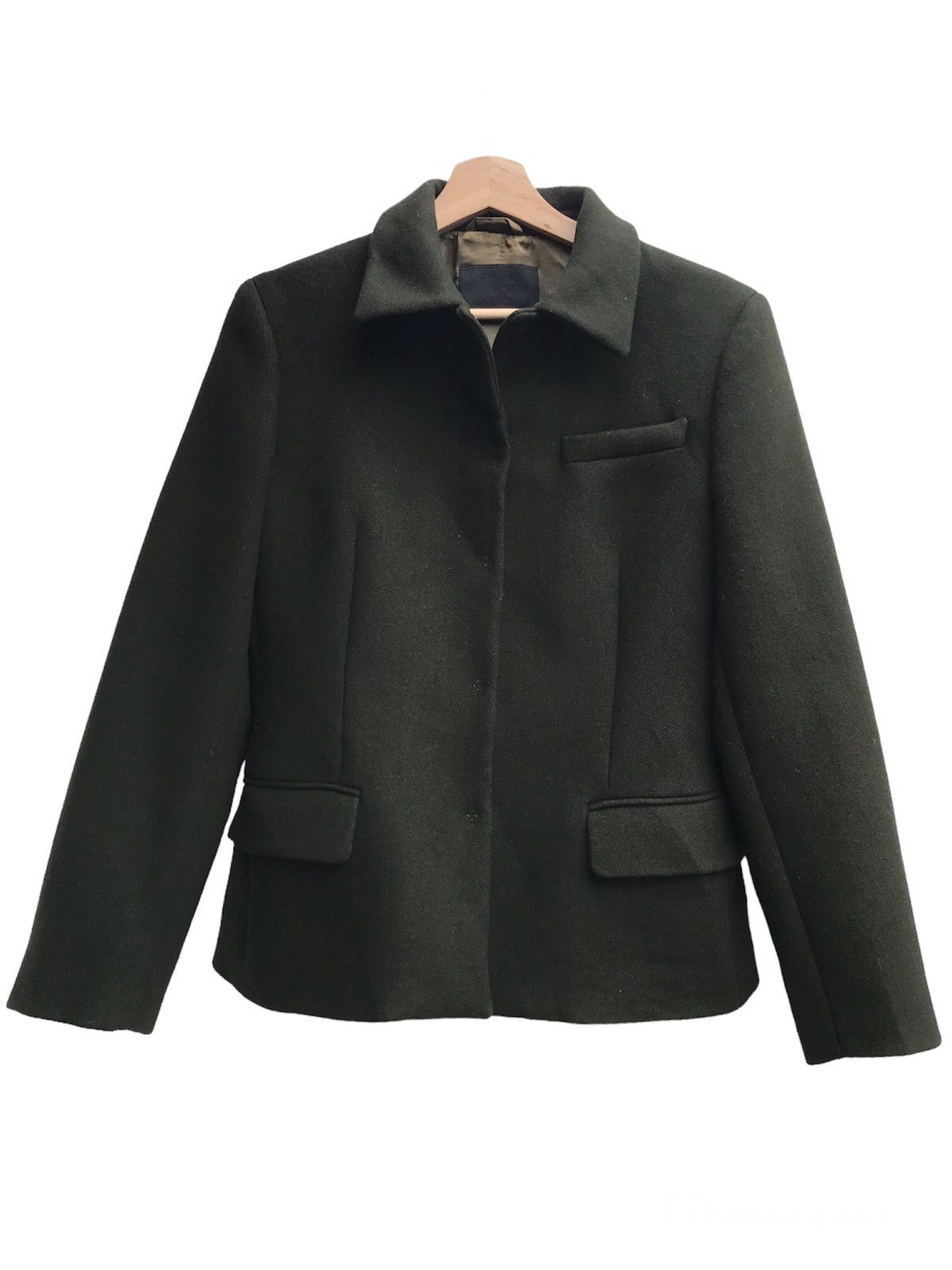 image of Prada Milano Wool Jacket Size 42 in Olive Green, Men's