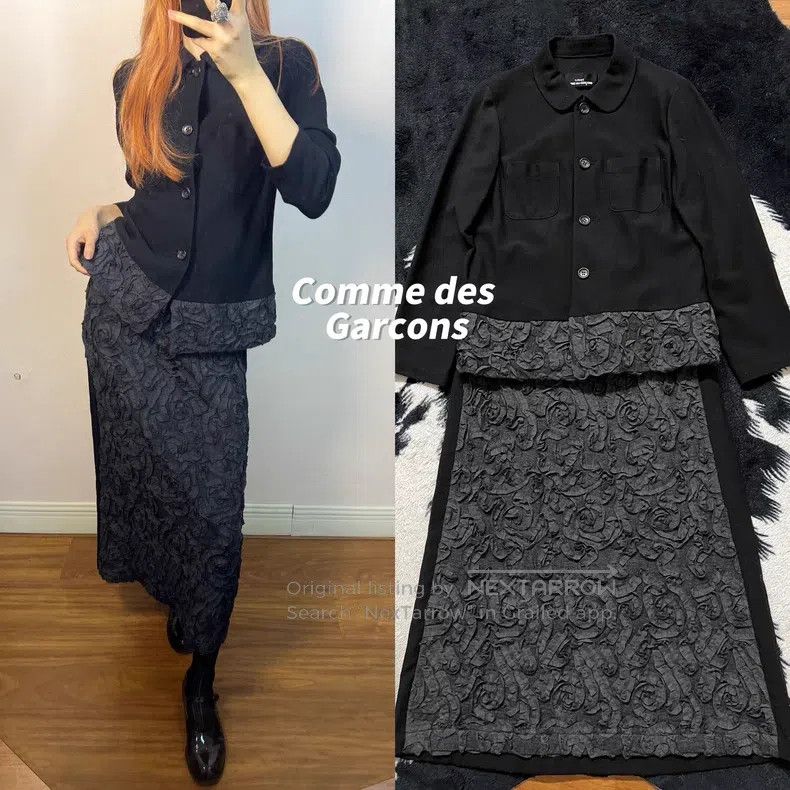 Comme des Garcons Three-dimensional rose wool suit