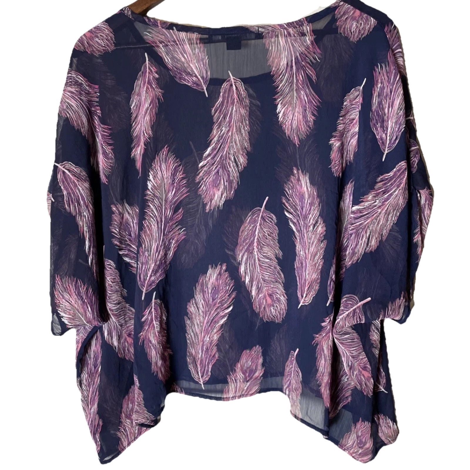 Forever 21 Forever 21 Womens Blouse Size M Multicolor Feathers Chic Edgy Layer Casual Size M / US 6-8 / IT 42-44 - 5 Thumbnail