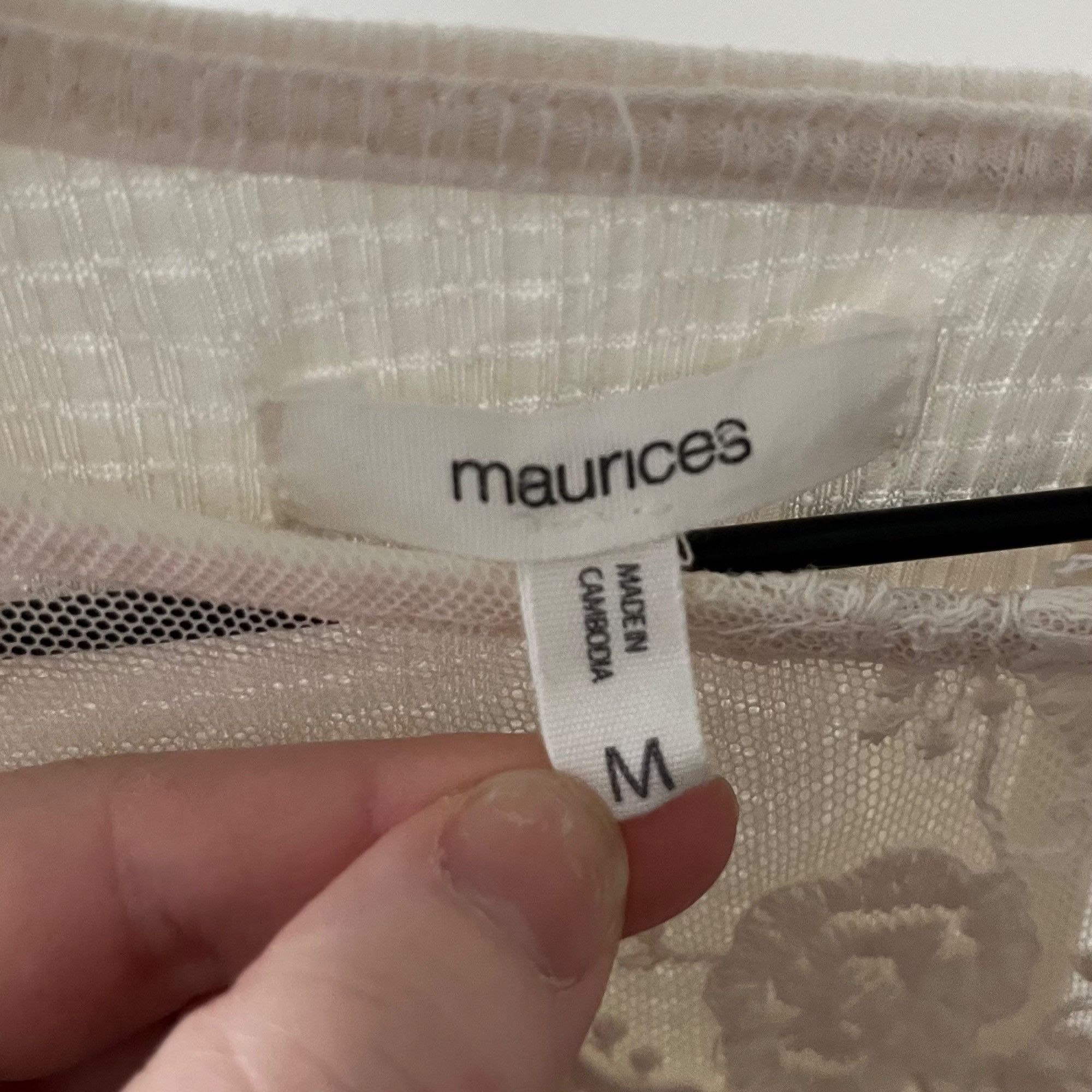 Other Maurice’s Cream Lacy Blouse Size M / US 6-8 / IT 42-44 - 3 Thumbnail