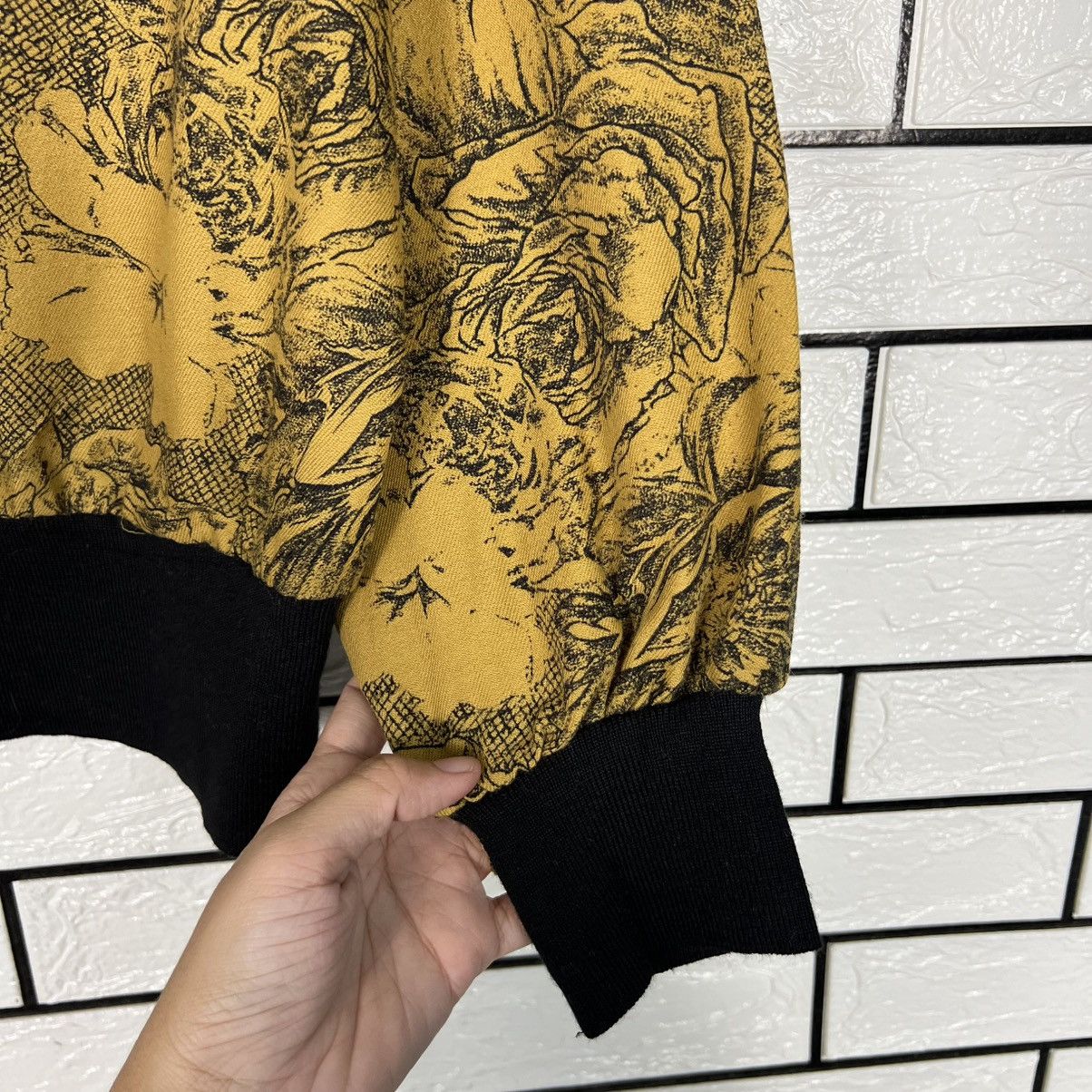 Japanese Brand Vintage Art Florals Print Wool Silk Button Jacket #4115-C187 Size M / US 6-8 / IT 42-44 - 7 Thumbnail