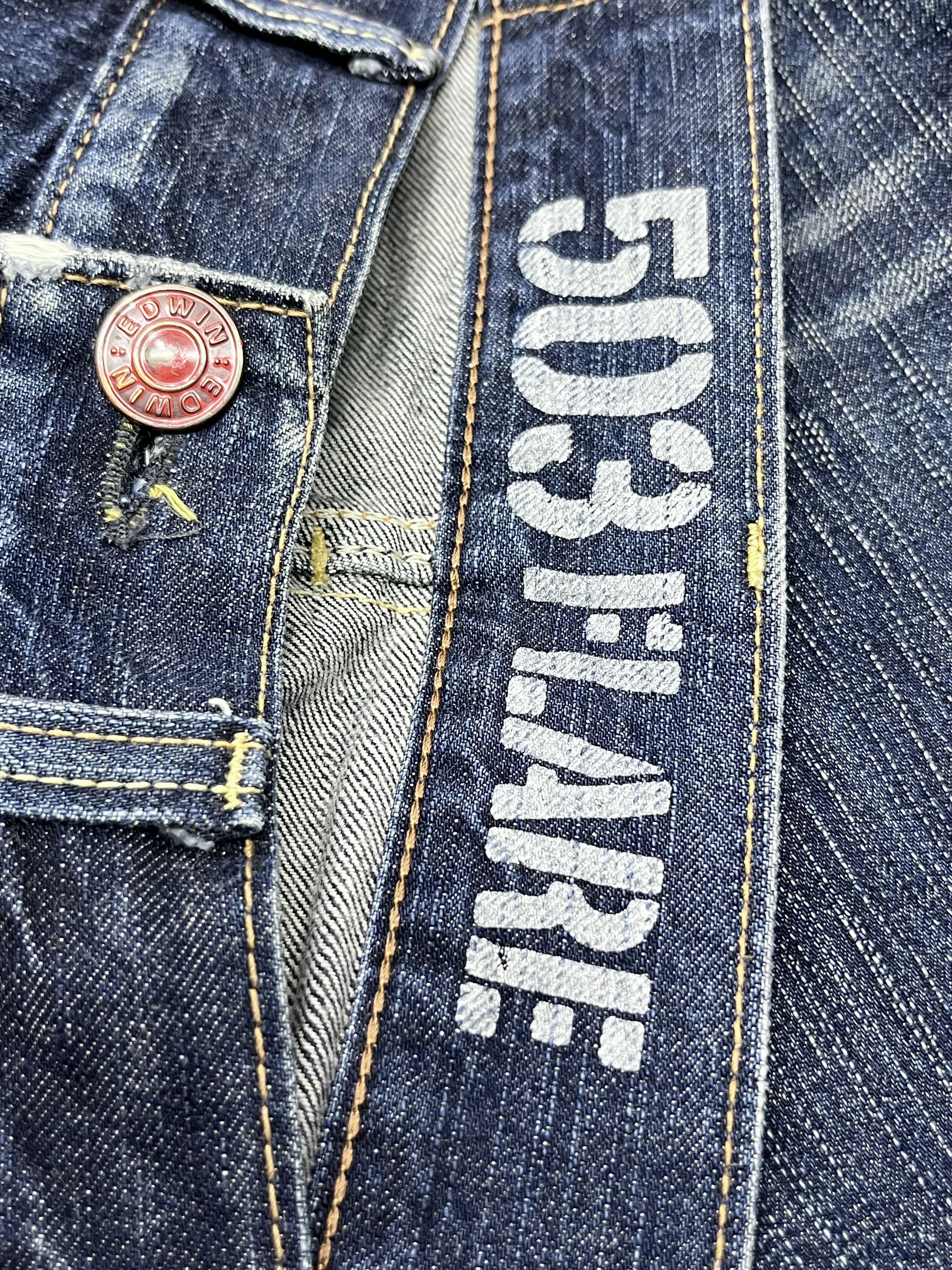 Edwin × Japan Blue × Le Grande Bleu (L.G.B.) 🔥FYE💥EDWIN 503 FLARE BLUETRIP Distressed Raw Blue Japan🔥 Size US 34 / EU 50 - 2 Thumbnail