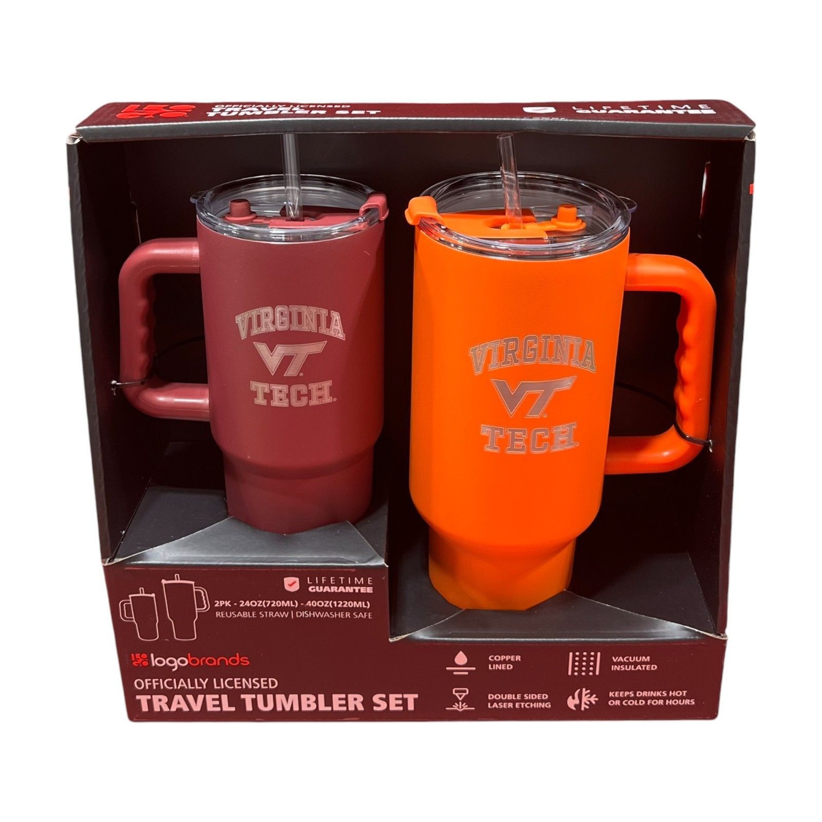 Other Logo Brands - Travel Tumblers Set (2 Pk) - 24oz (720ml) - 40 Size ONE SIZE - 1 Thumbnail