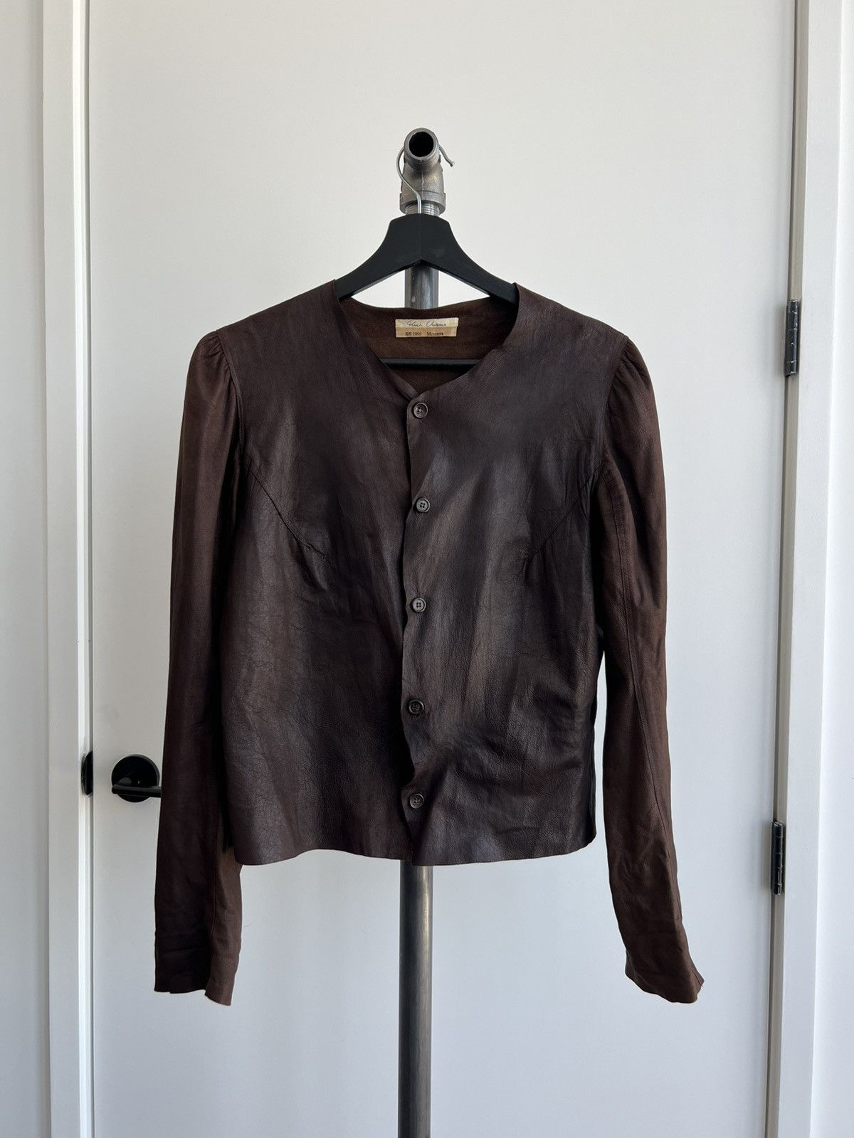 Rick Owens SS98 MONSTERS Gathered Shoulder Leather Jacket Size M / US 6-8 / IT 42-44 - 1 Thumbnail