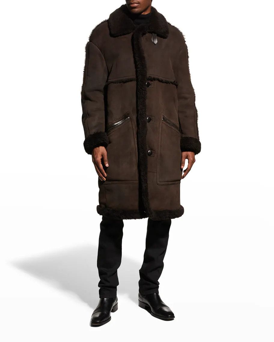 Tom Ford o1sm1stk1224 Long Shearling Coat in Brown Size US M / EU 48-50 / 2 - 2 Thumbnail