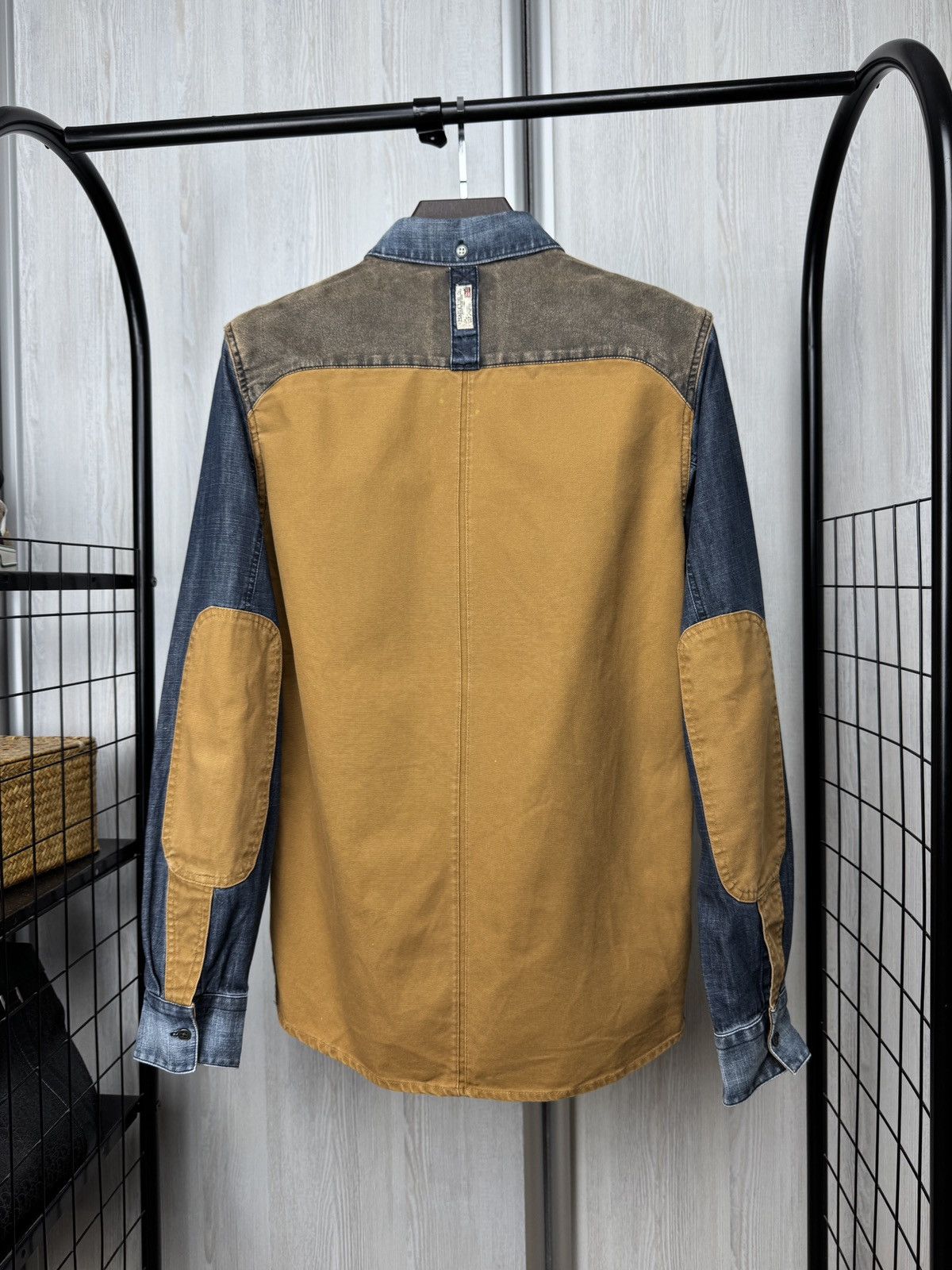 Designer × Japanese Brand Pearly King blue denim brown canvas leather shirt Size US M / EU 48-50 / 2 - 2 Thumbnail