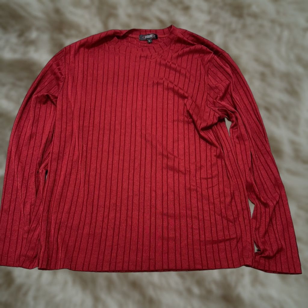 Vintage Phillipe Marcel Red Long Sleeve Shirt Lightweight Sz L Womens Shirt Red 90s? Size L / US 10 / IT 46 - 1 Thumbnail