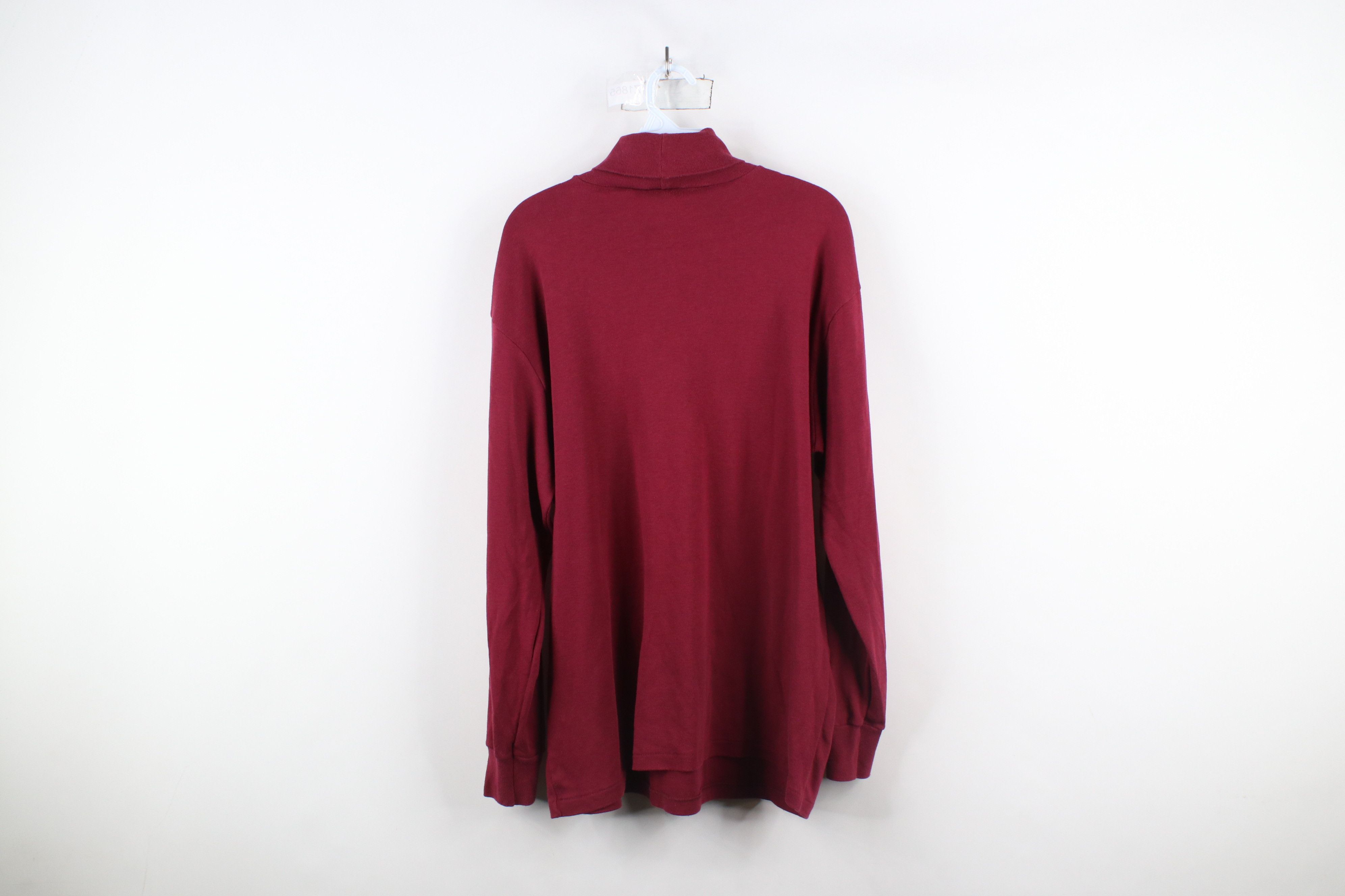 Vintage × Wrangler Vintage 70s 80s Wrangler Blank Turtleneck T-Shirt Red USA Size US XL / EU 56 / 4 - 11 Thumbnail