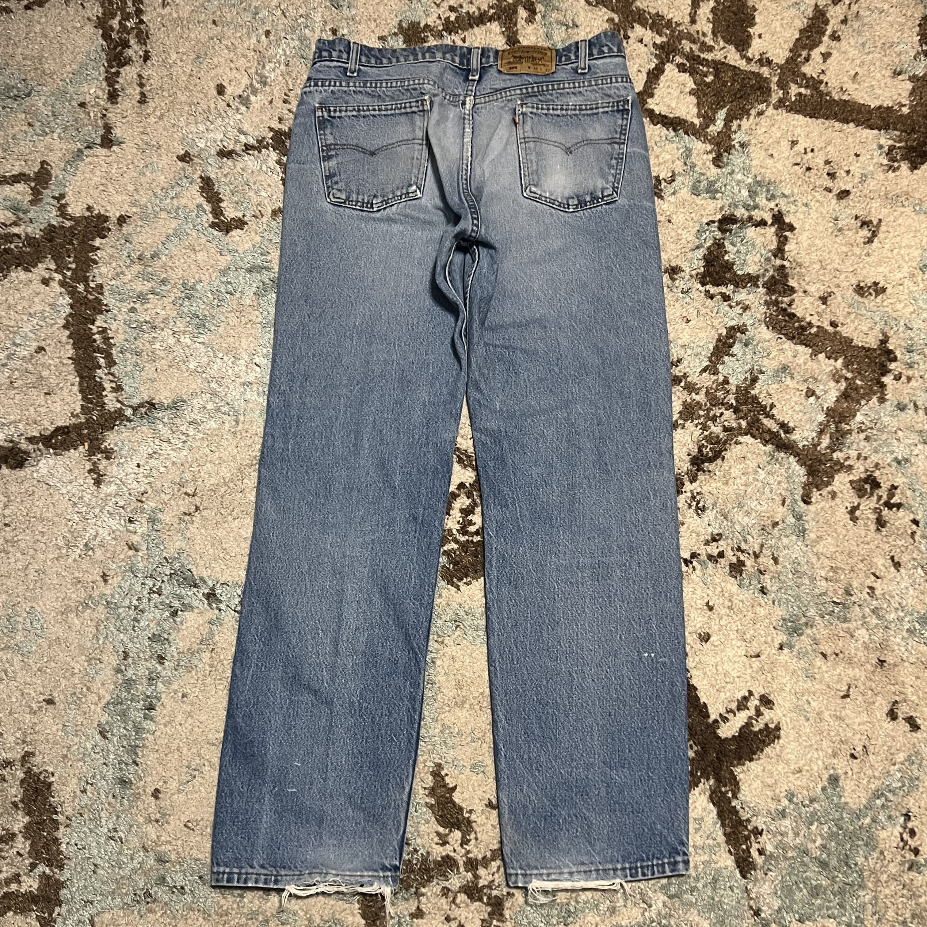 Levi's × Vintage Vintage Levi's 505 Orange Tab Jeans Straight Leg 35x31 90s Size US 35 - 1 Thumbnail