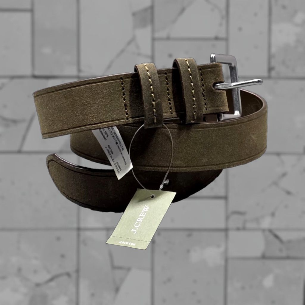 J.Crew J.CREW Belt Leather Single Prong Buckle Rugged Textured 30 Brown Men Regular 30 Belt Product Vintage: No Size 30 - 1 Thumbnail