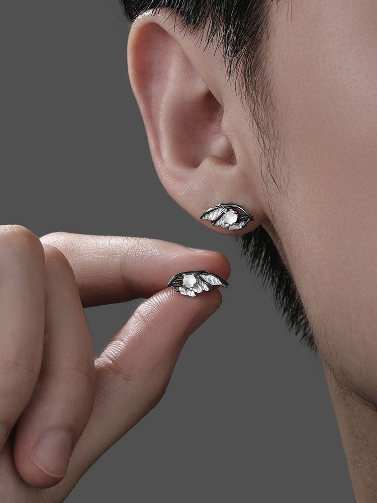 Jewelry Wing One pairs Retro Earrings Gothic Punk Chrome Jewelry Size ONE SIZE - 3 Thumbnail