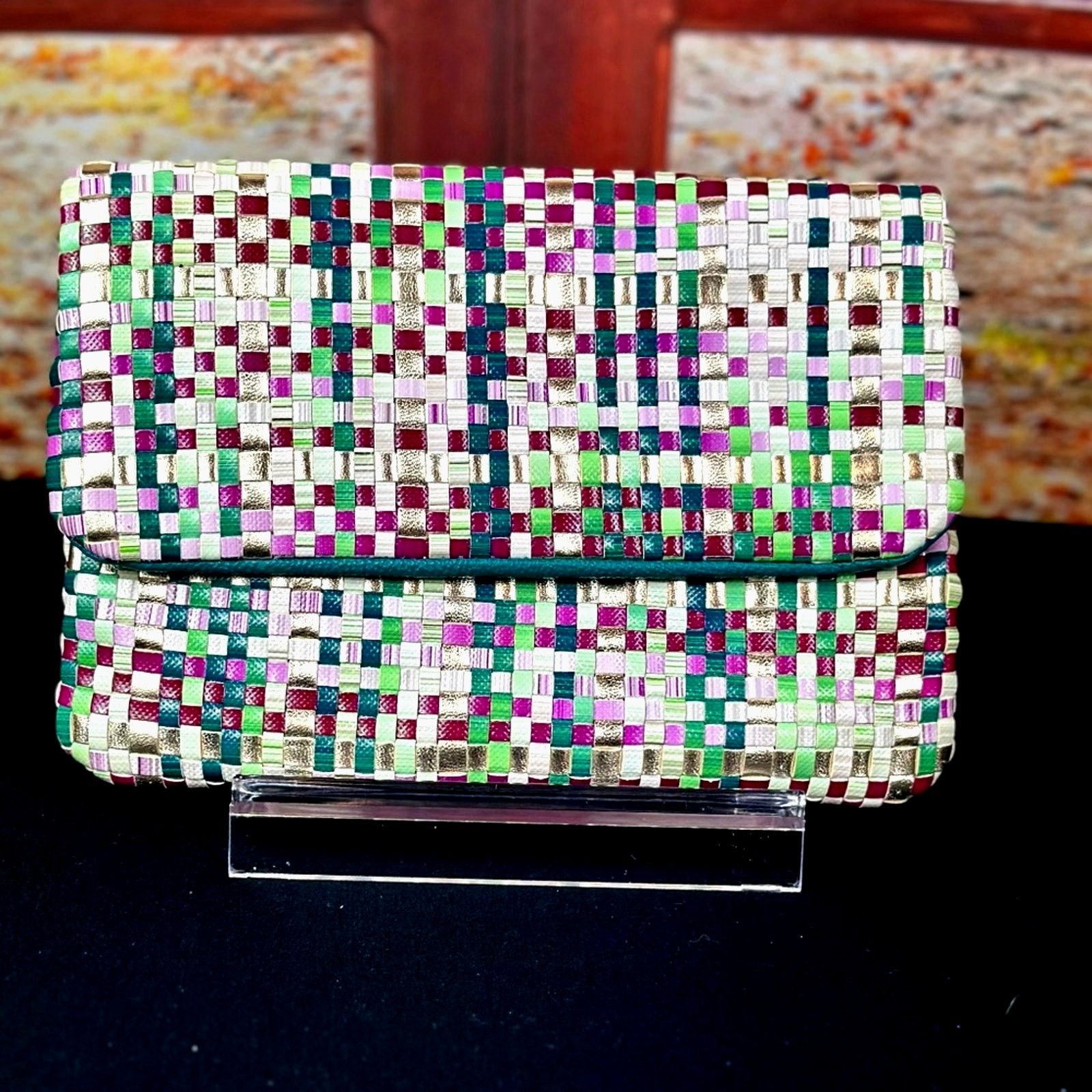 Other Deux Lux Woven Metallic Clutch Magnetic Closure Multi Size ONE SIZE - 2 Thumbnail