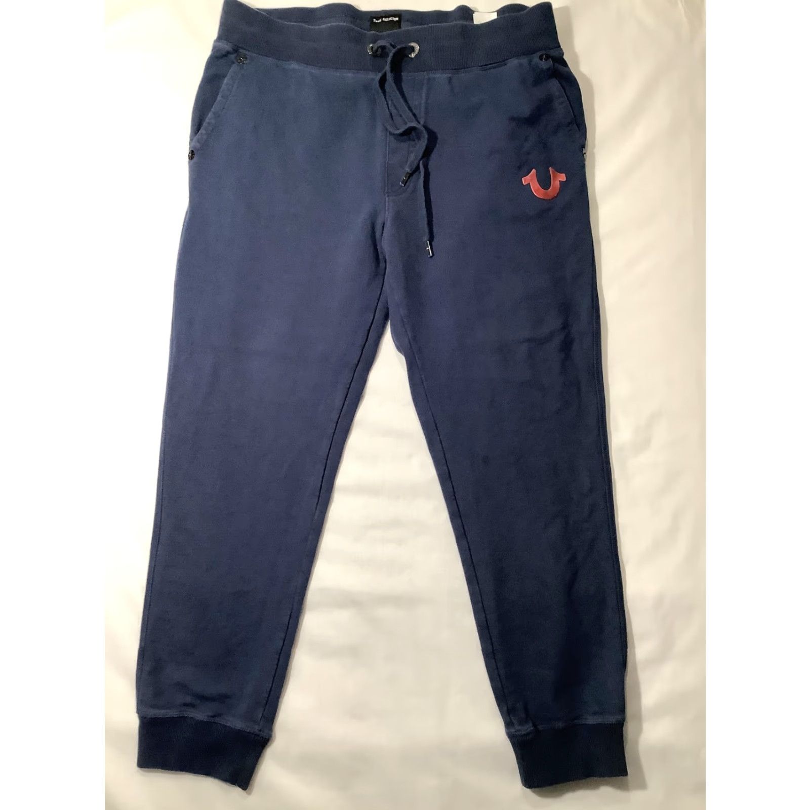 True Religion True Religion Pants Mens 2XL Blue Jogger Sweatpants Tapered Cuffs Logo Cotton Size US 39 - 2 Thumbnail