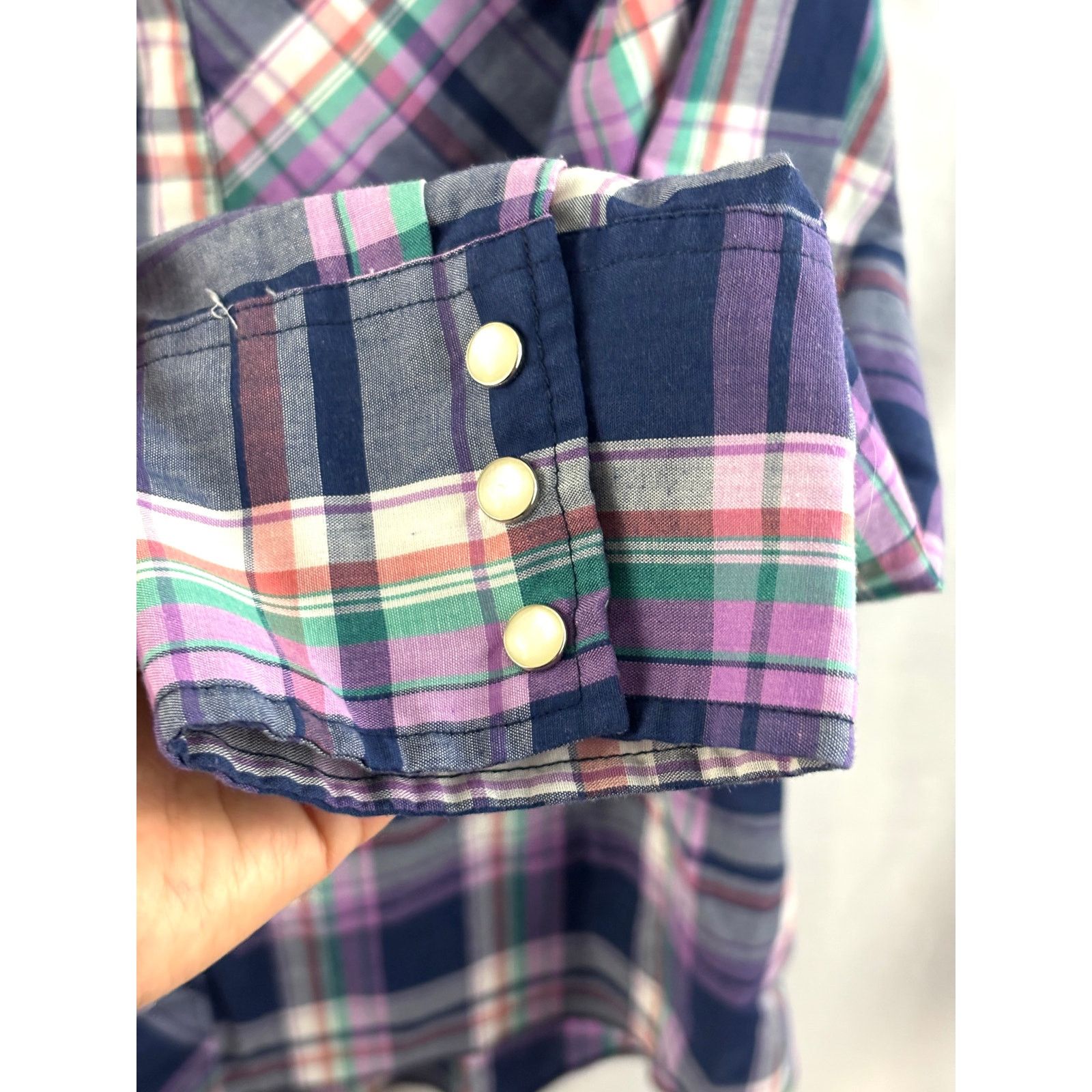 Wrangler Vintage Wrangler Western Pearl Snap Shirt Mens XL Plaid Size US XL / EU 56 / 4 - 5 Thumbnail