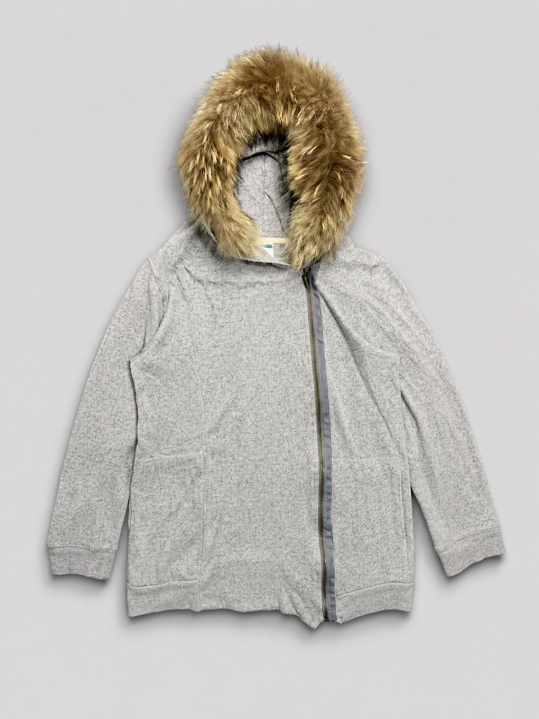 Japanese Brand Liesse Crazy Assymmetric Grey Zip Fur Hoodie Punk Rock Style Size L / US 10 / IT 46 - 1 Thumbnail