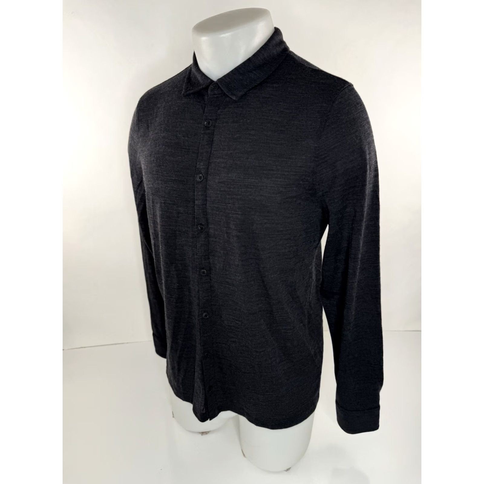 NAADAM NAADAM Cashmere Mens M Ultralight Shirt Button-Up Charcoal Long Sleeve XL? Size US M / EU 48-50 / 2 - 2 Thumbnail