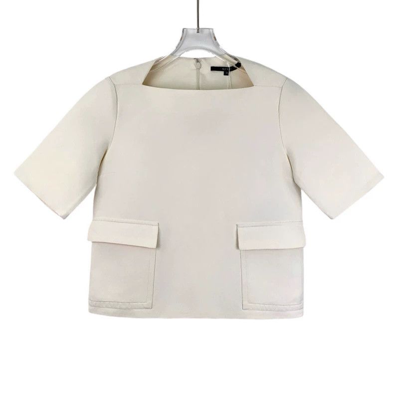 Gucci Gucci Beige Short Sleeve Cotton Top-dmc Size US S / EU 44-46 / 1 - 1 Thumbnail
