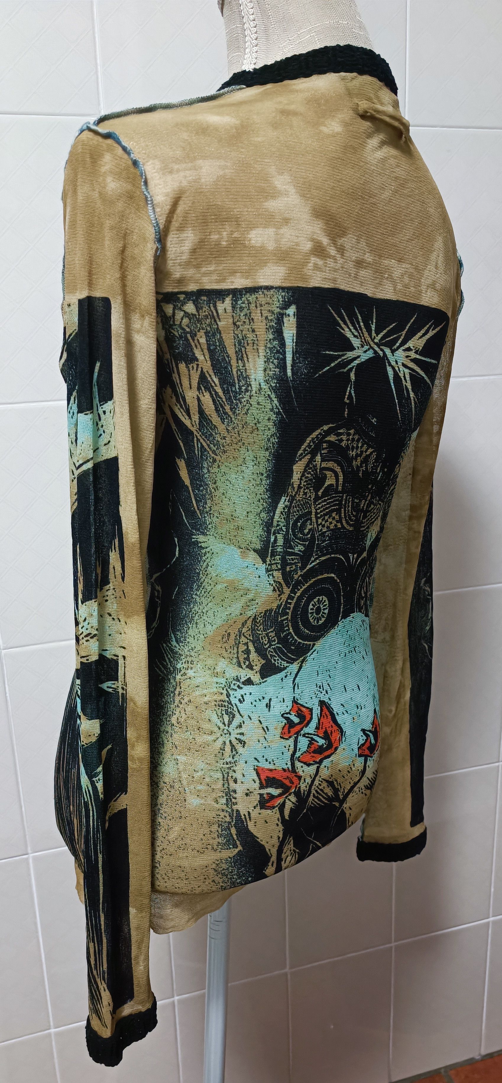 Jean Paul Gaultier 90's - archive - tribal man silhouette mesh top Size M / US 6-8 / IT 42-44 - 23 Thumbnail