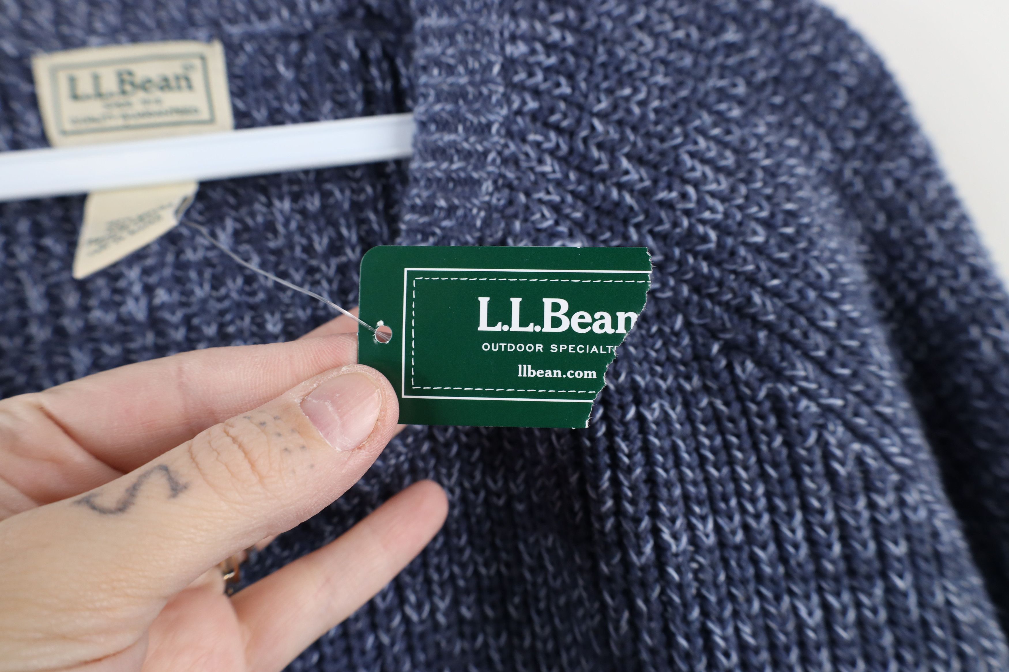 L.L. Bean × Vintage Deadstock Vintage 90s LL Bean Ribbed Knit Sweater Blue Size US XXL / EU 58 / 5 - 4 Thumbnail