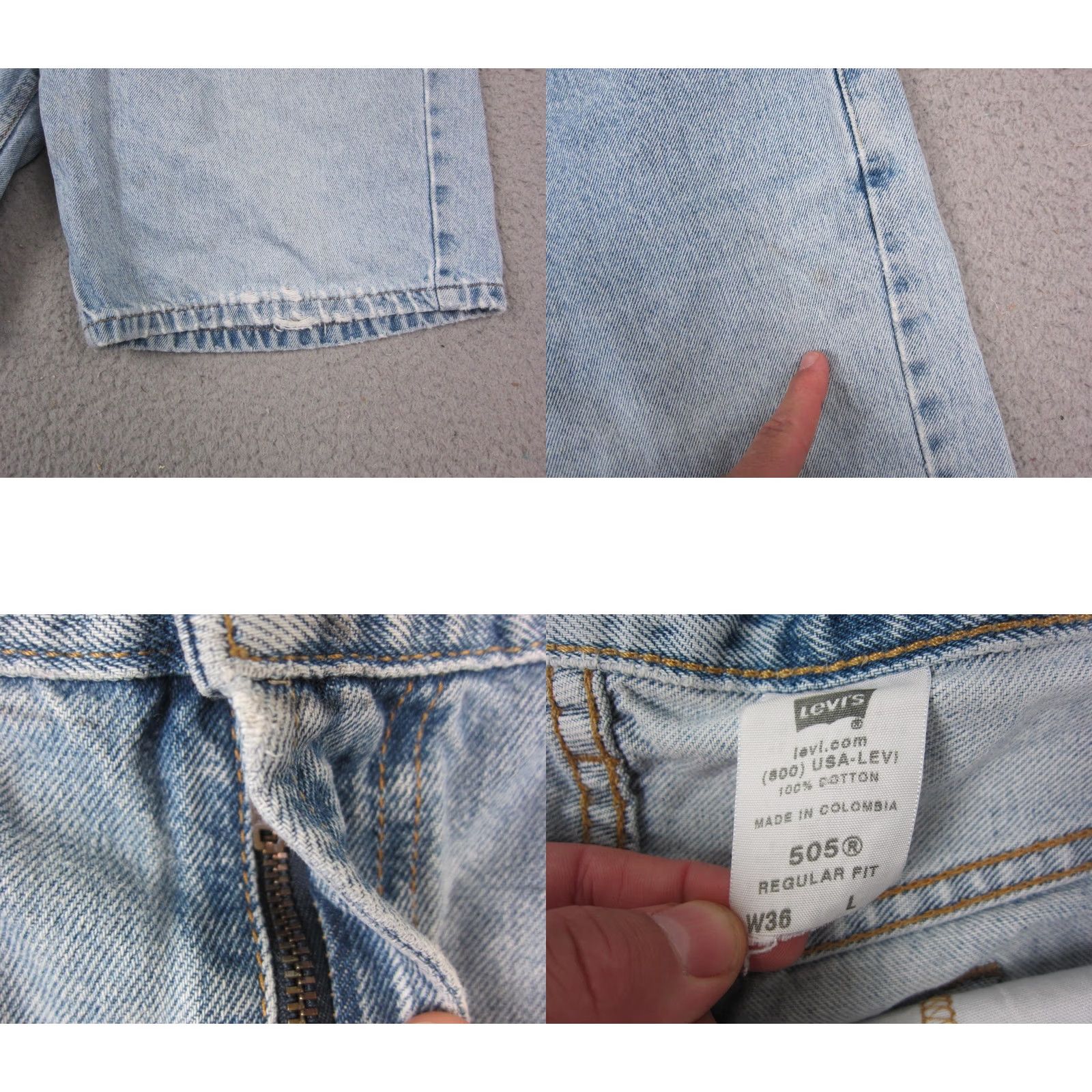 Levi's VINTAGE Levi's 505 Shorts Bermuda Denim Blue 90s Jeans Jorts Mens 36 Blue Denim Casual Workwear Pockets 5-Pocket Design Modern Regular Mens Size US 36 / EU 52 - 8 Thumbnail