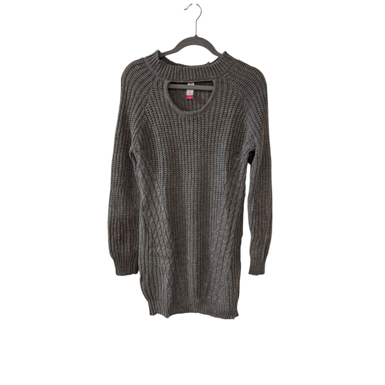 Other No Boundaries Knitted Gray Sheath Sweater Dress Large 11/13 Size L / US 10 / IT 46 - 1 Thumbnail