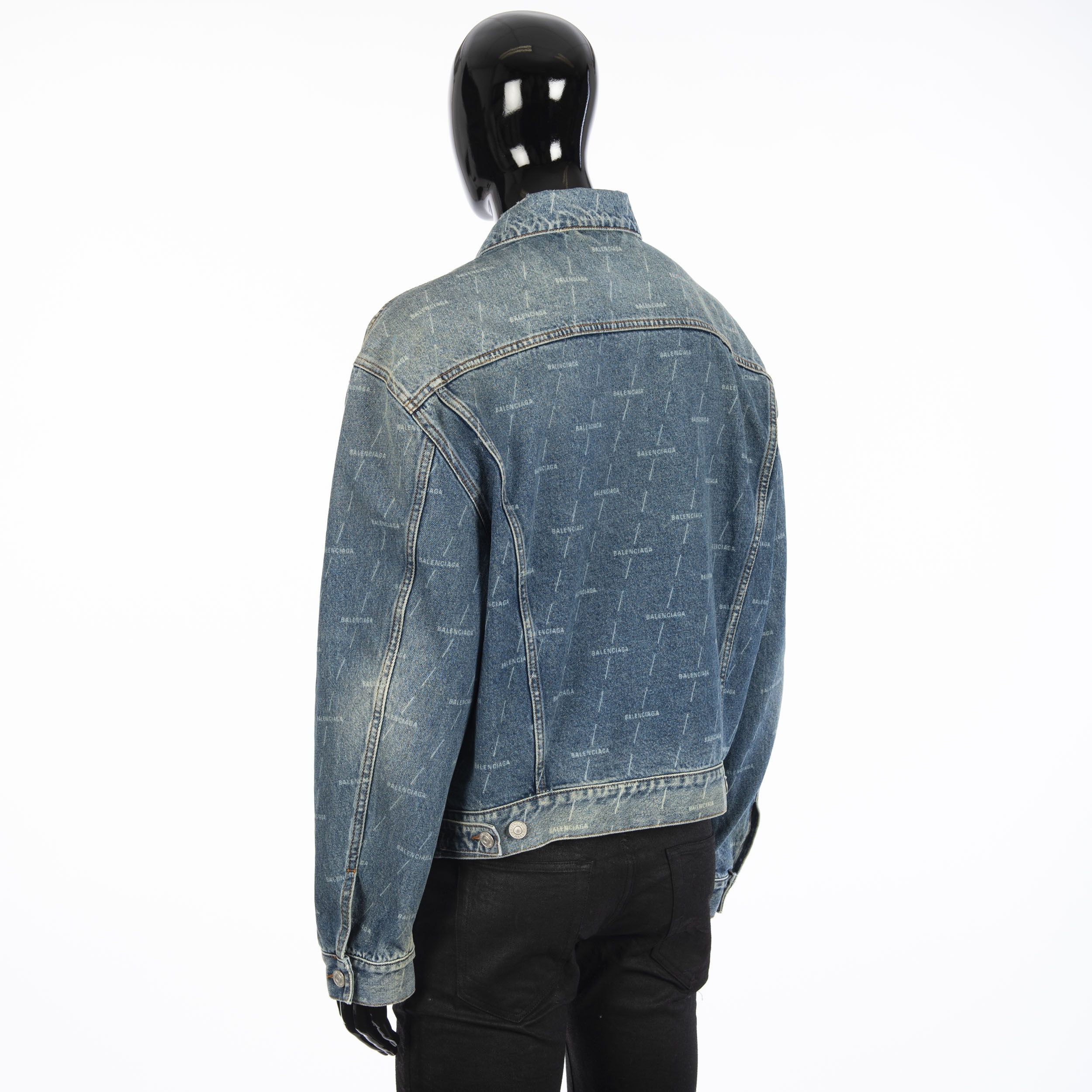 Balenciaga Large Fit Jacket In Stonewashed Blue Lasered Denim Size 50 Size US M / EU 48-50 / 2 - 5 Thumbnail