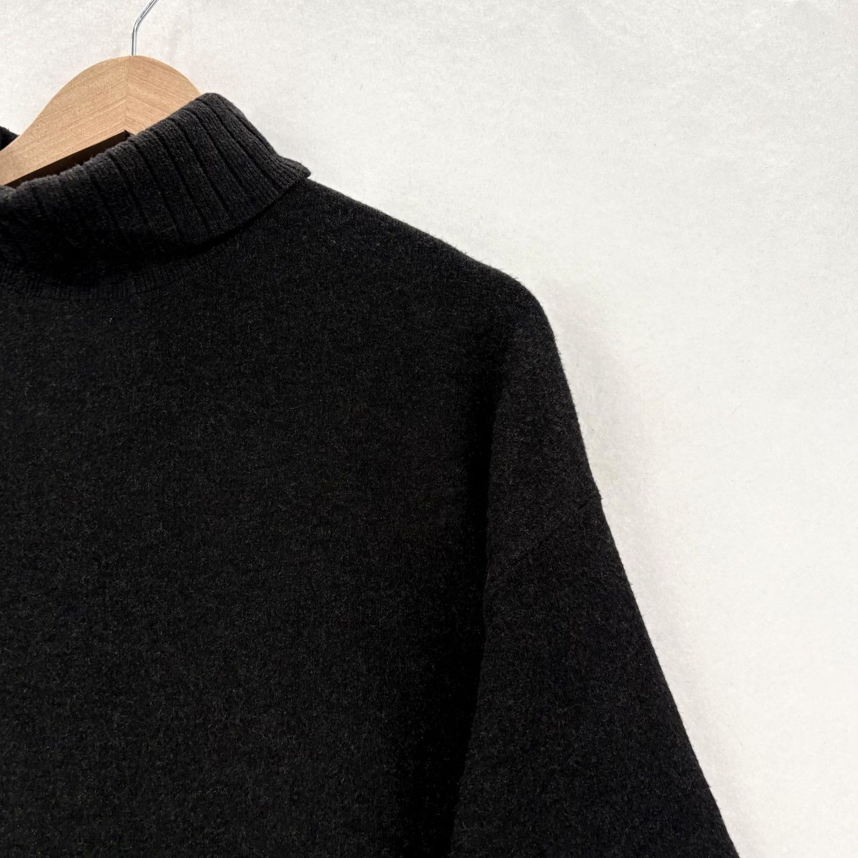 Vintage Pomander Place Vivianne Turtleneck Sweater Dress Womens M Black 3/4 Sleeve Knit Solid Mock Neck Casual Winter Size M / US 6-8 / IT 42-44 - 3 Thumbnail