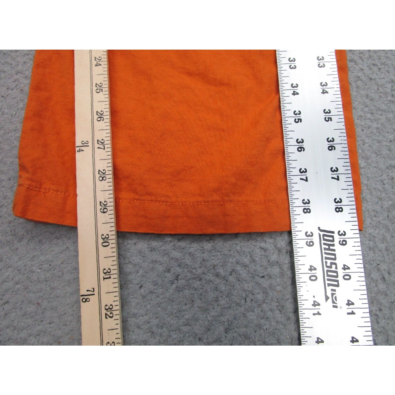 Vintage Linen Pants Womens M Orange Rayon Wide Leg Beach Coastal Resort Clean Girl Size 32" / US 10 / IT 46 - 4 Thumbnail