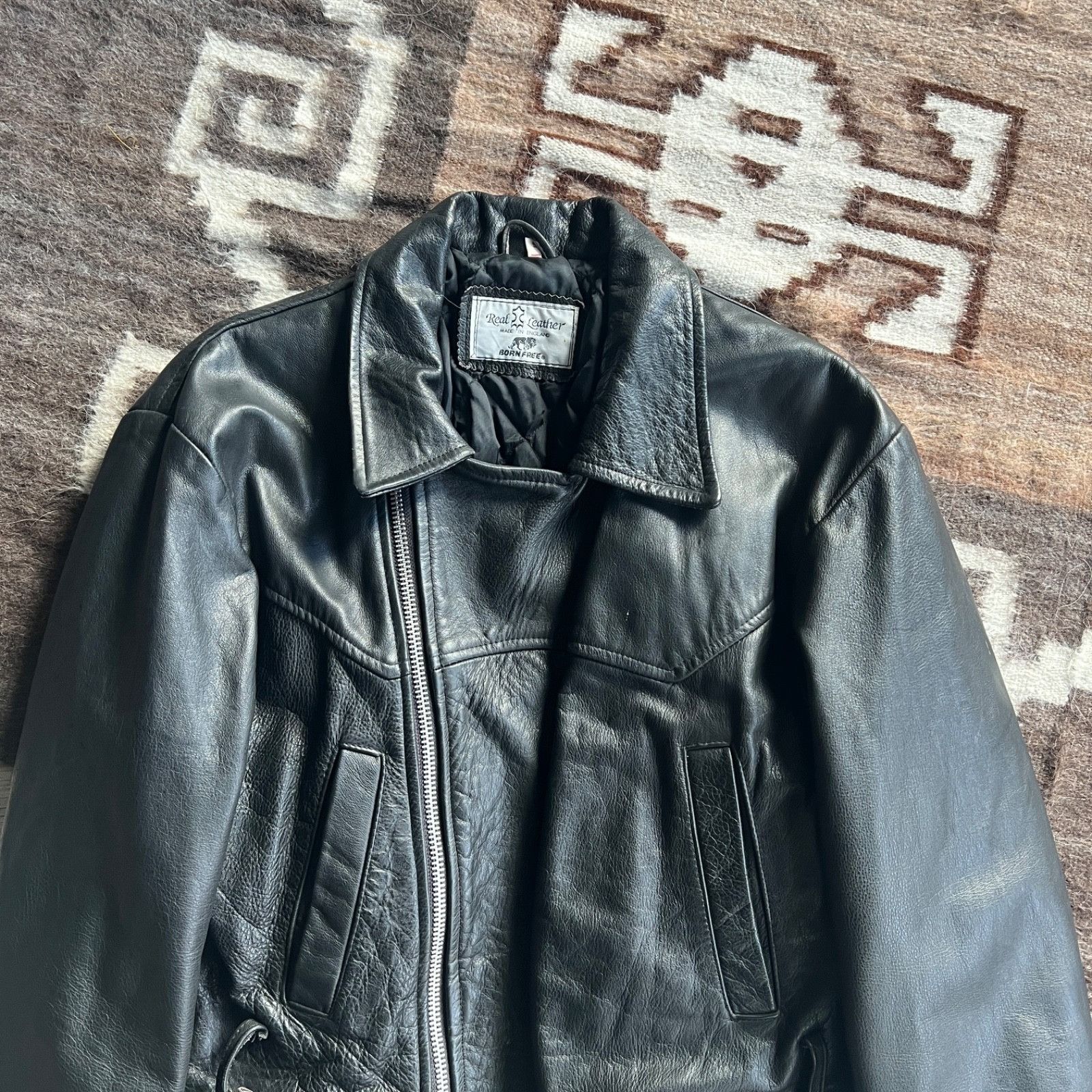 Leather Vintage Real Leather Made in England Biker Jacket 9706AC Size US S / EU 44-46 / 1 - 7 Thumbnail