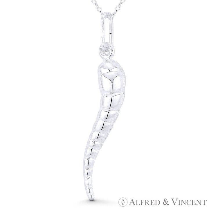 Other Italian Horn Corno Evil Eye Pendant in .925 Sterling Silver Size ONE SIZE - 1 Preview