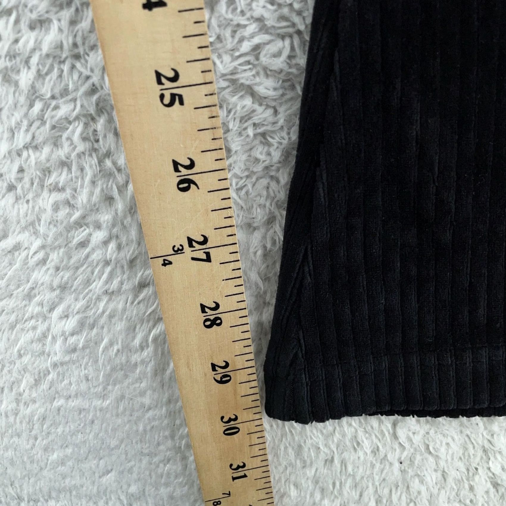 Vintage LuLaRoe Black Womens XL Kylie Ribbed Flare Leg Pull On Stretch Velour Pants Size 40" / US 18 - 6 Thumbnail