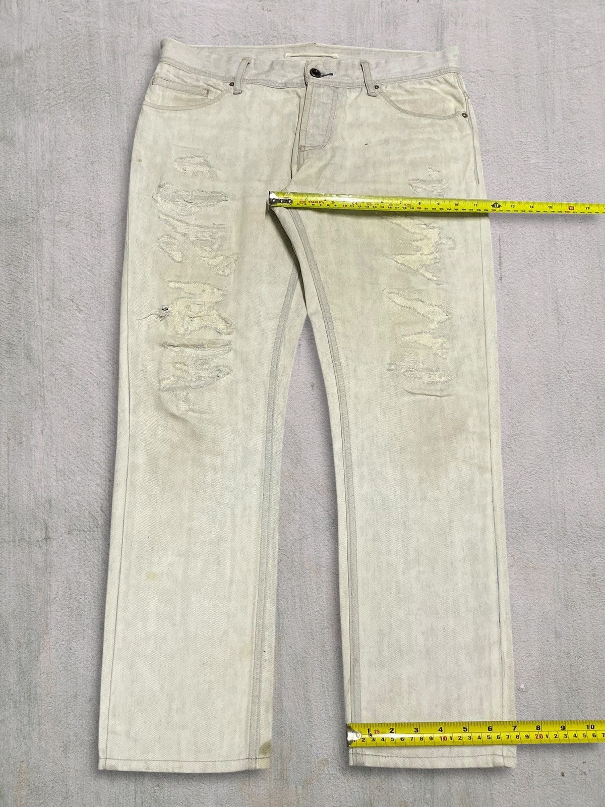 KOJIMA GENES Japanese Denim E Jeans by Kojima Ripped Punk Style Designer Size US 33 - 15 Thumbnail