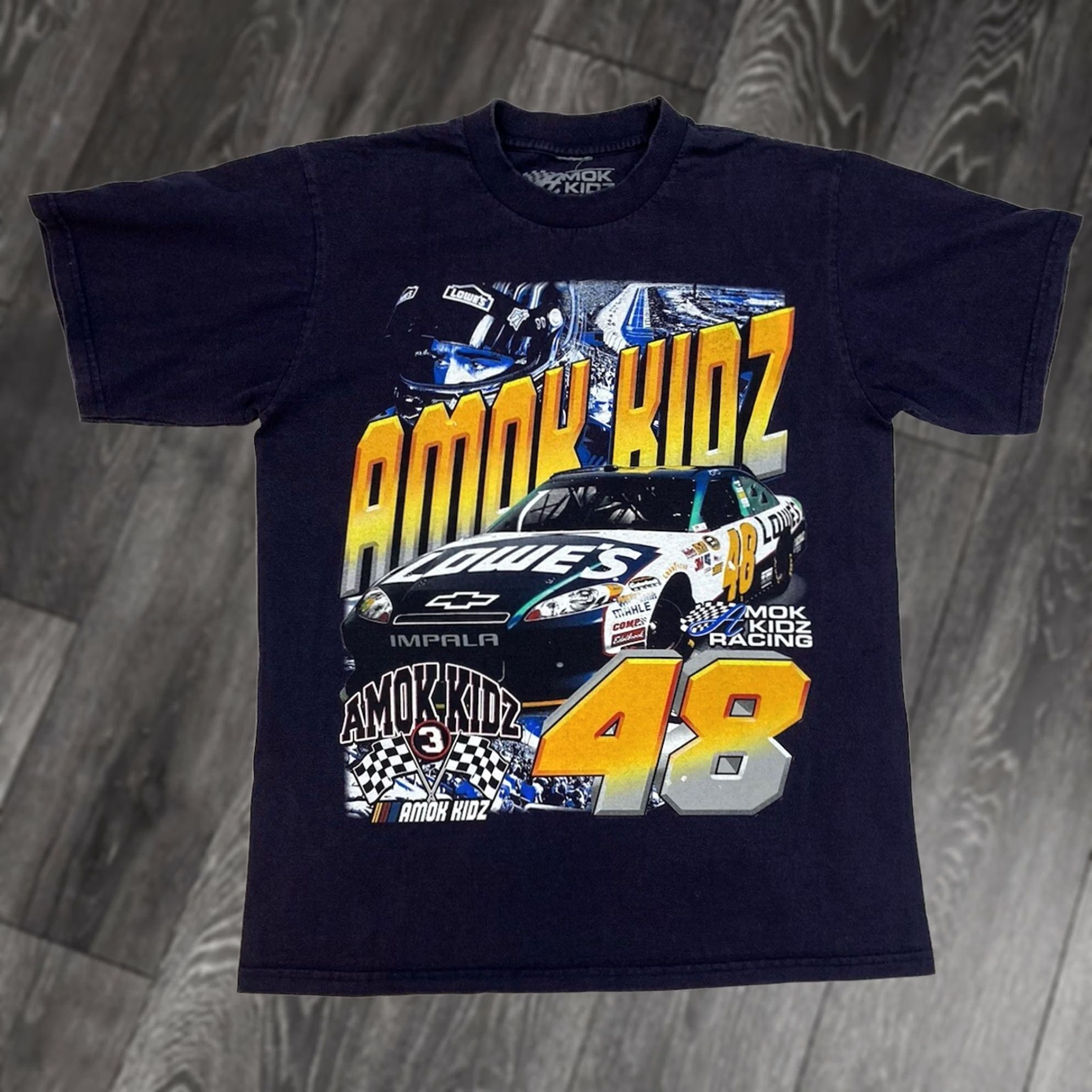 Vintage Amok Kidz Racing Graphic Shirt Medium Blue Short Sleeve Size US M / EU 48-50 / 2 - 1 Thumbnail